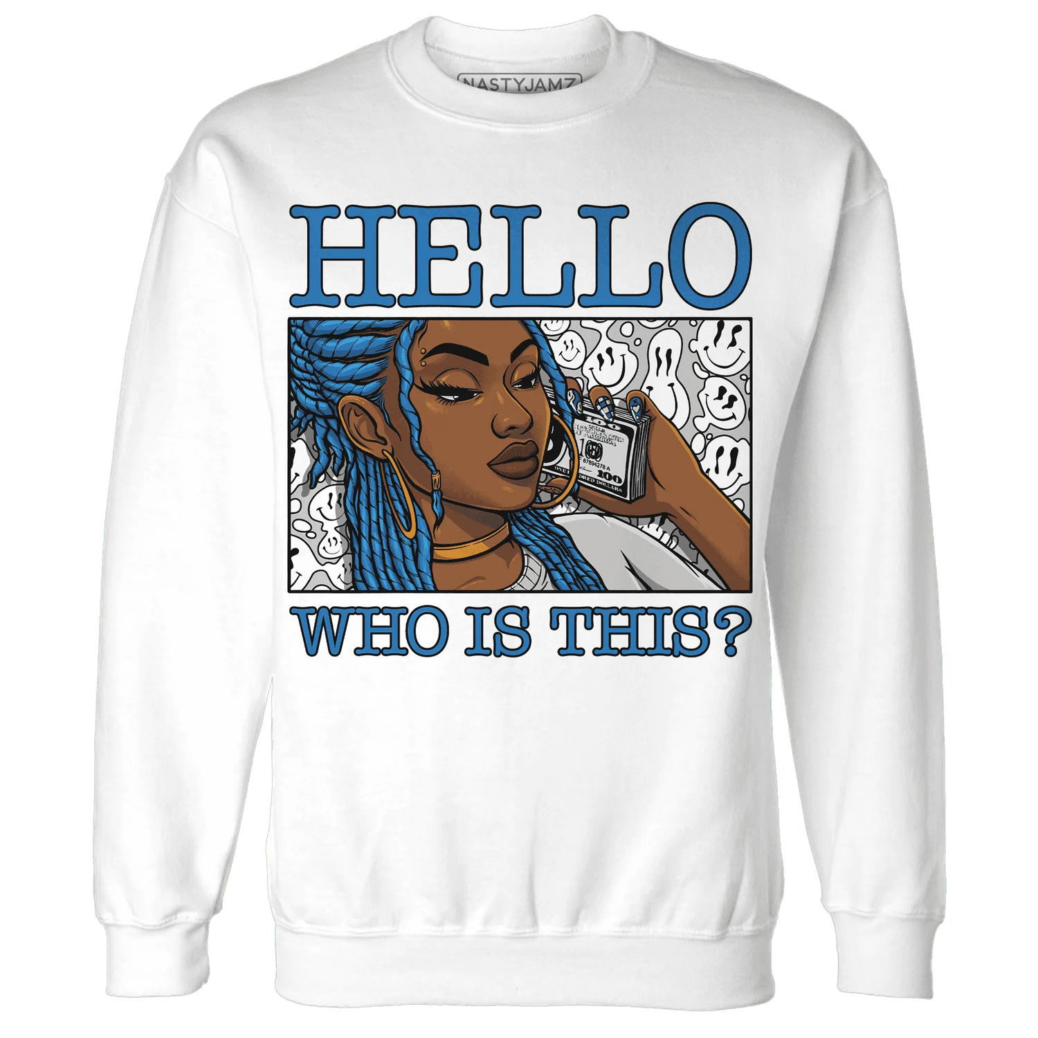 Industrial-Blue-4s-Sweatshirt-Match-Hello-Girl