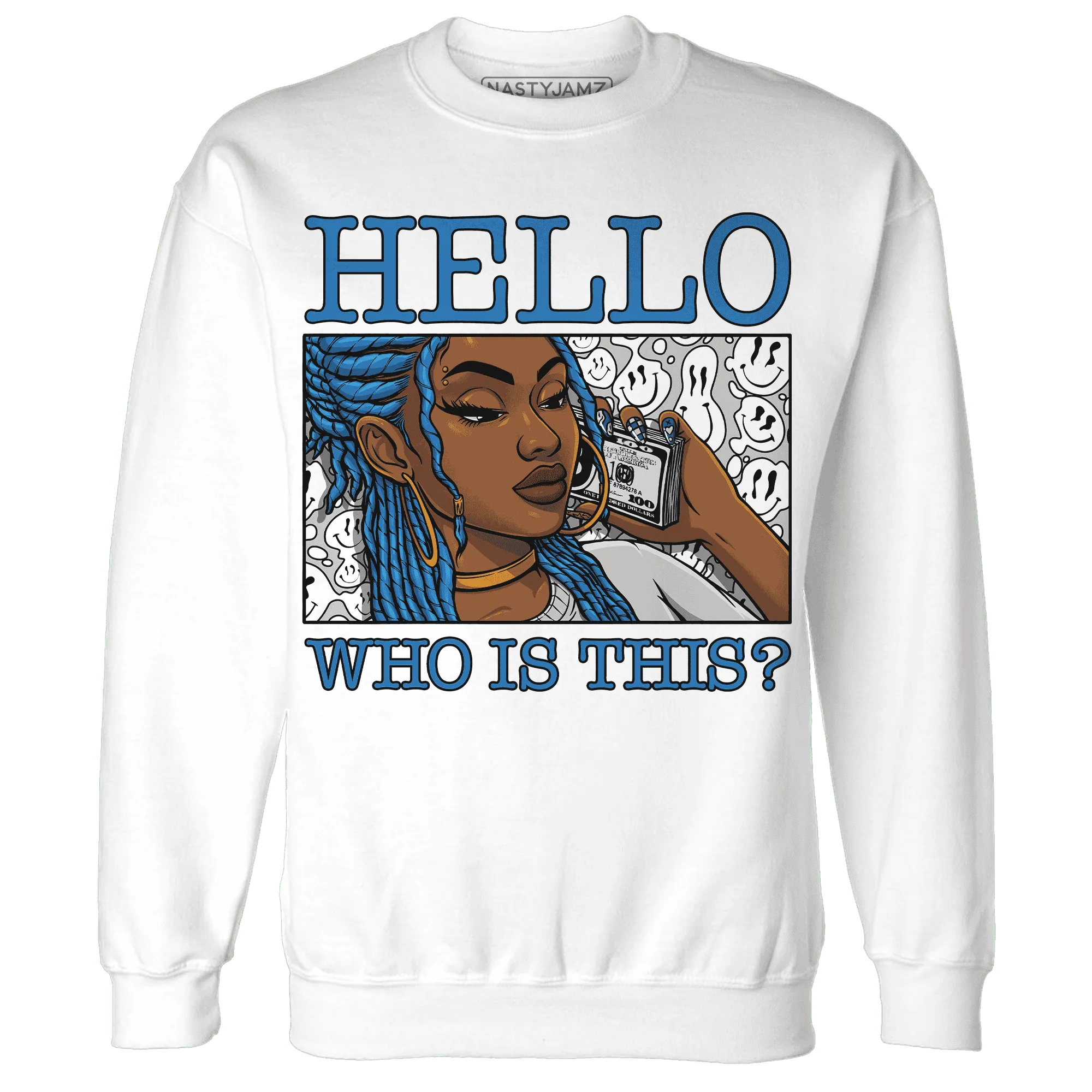 Industrial-Blue-4s-Sweatshirt-Match-Hello-Girl