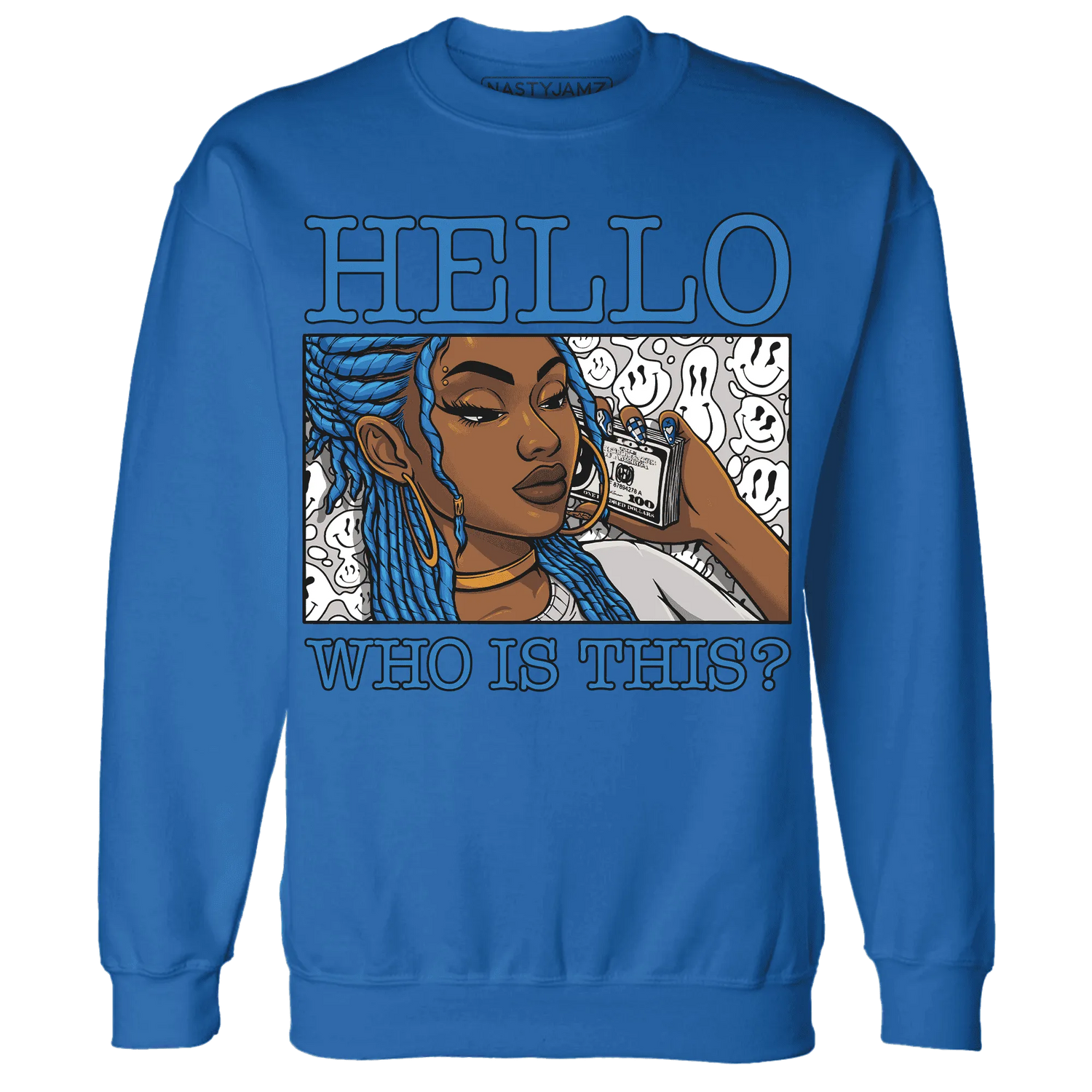 Industrial-Blue-4s-Sweatshirt-Match-Hello-Girl