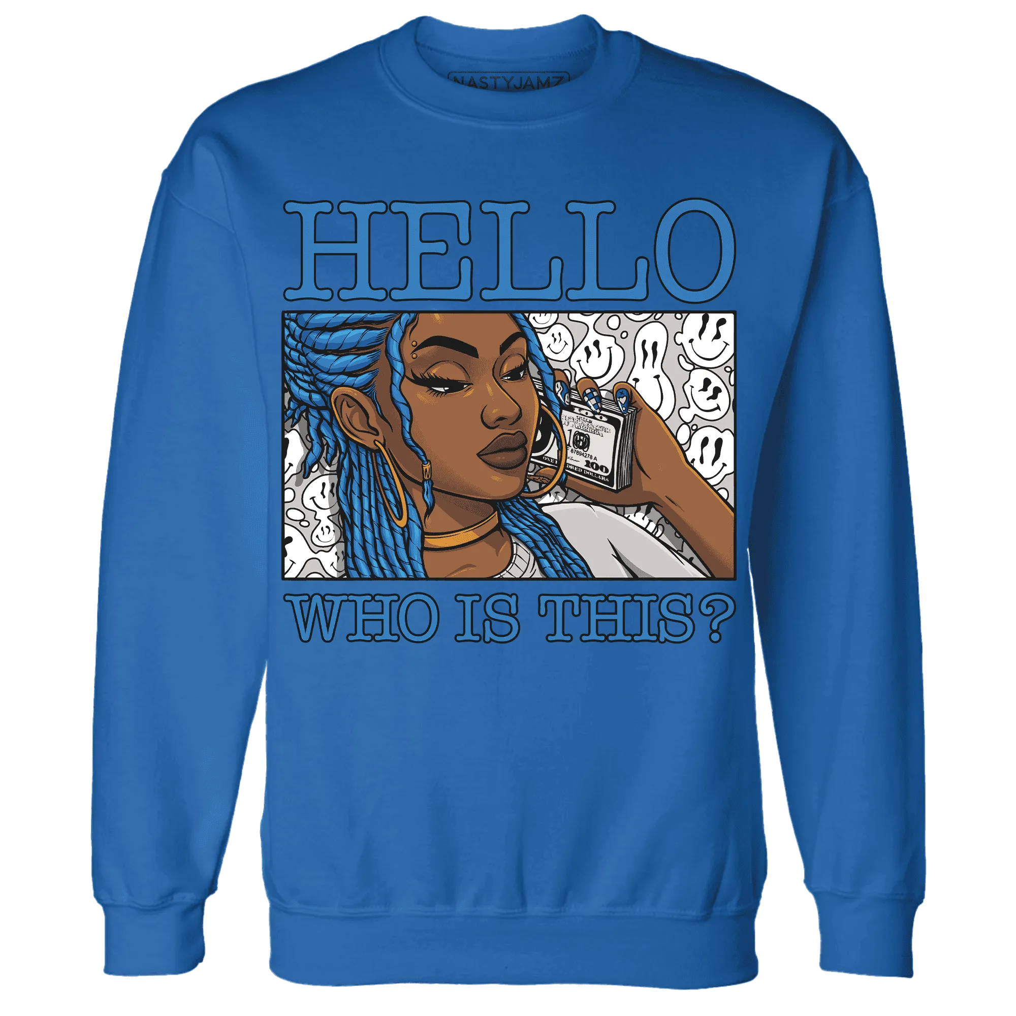 Industrial-Blue-4s-Sweatshirt-Match-Hello-Girl