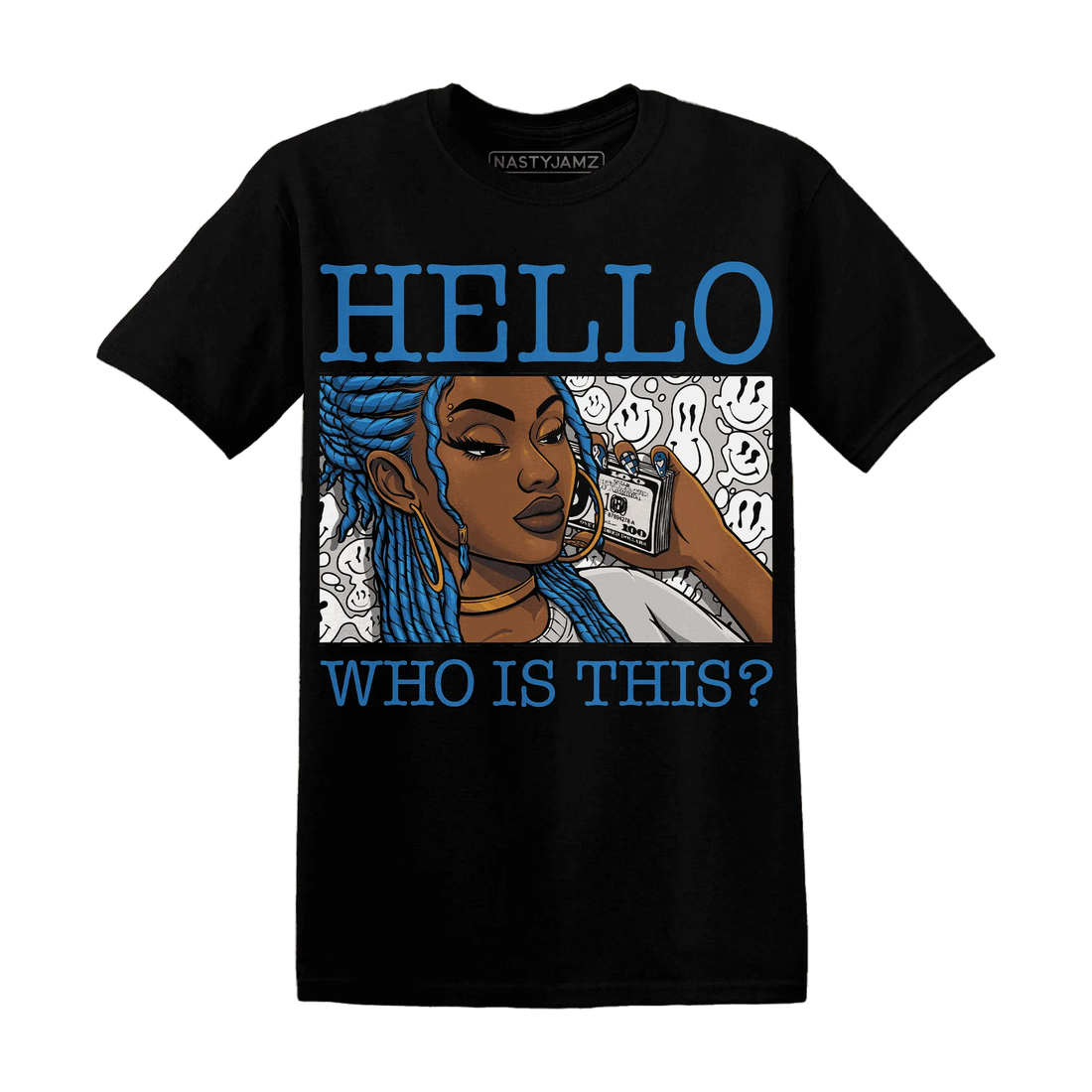 Industrial-Blue-4s-T-Shirt-Match-Hello-Girl