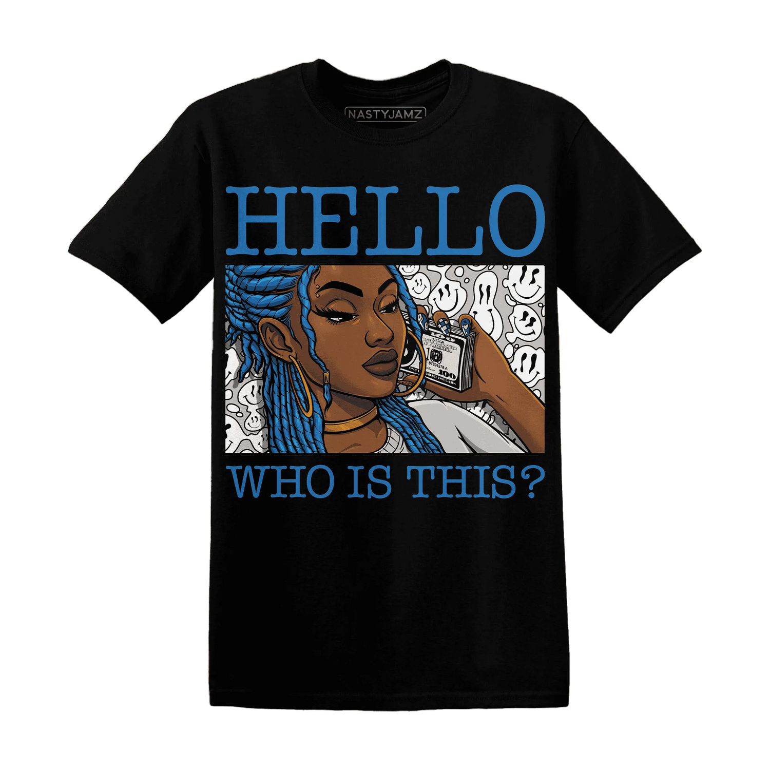 Industrial-Blue-4s-T-Shirt-Match-Hello-Girl