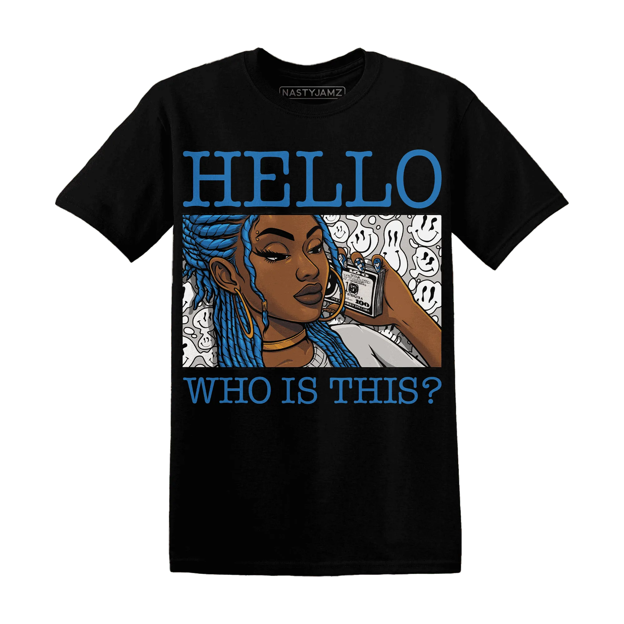 Industrial-Blue-4s-T-Shirt-Match-Hello-Girl