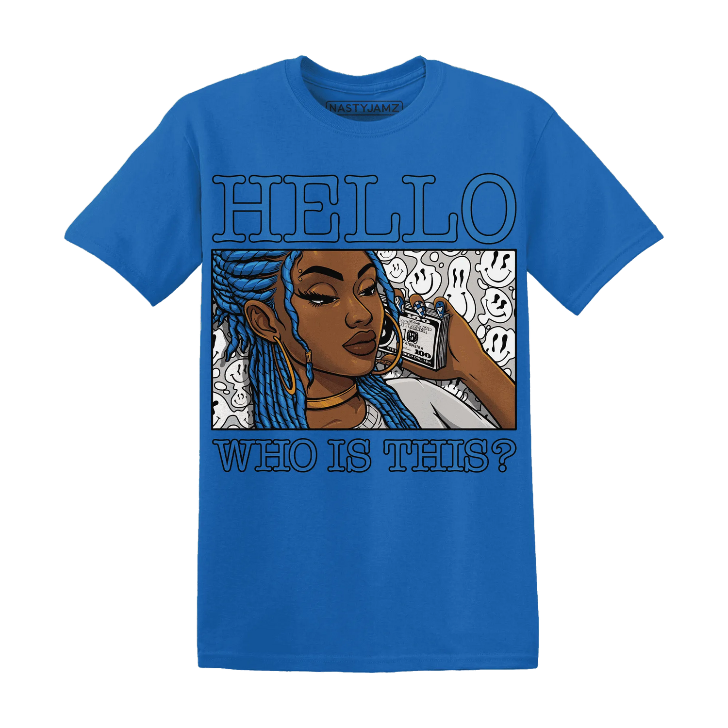 Industrial-Blue-4s-T-Shirt-Match-Hello-Girl