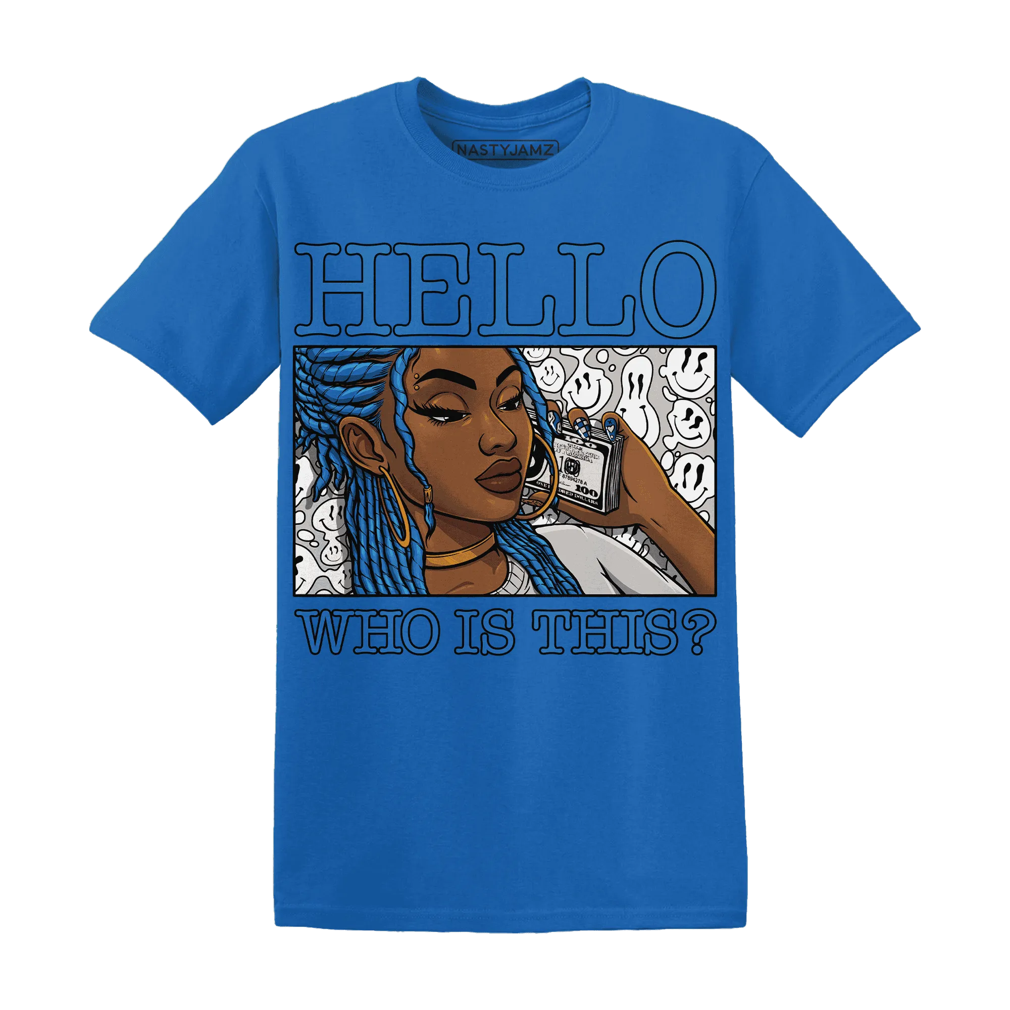 Industrial-Blue-4s-T-Shirt-Match-Hello-Girl