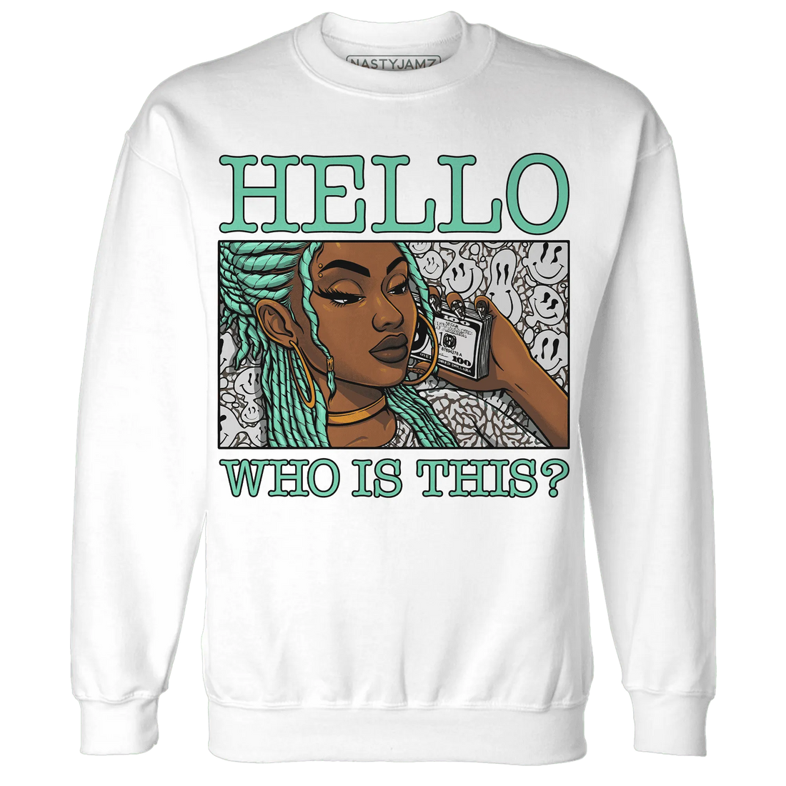 Green-Glow-3s-Sweatshirt-Match-Hello-Girl