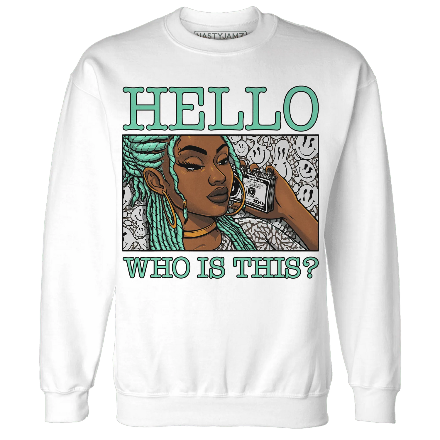 Green-Glow-3s-Sweatshirt-Match-Hello-Girl