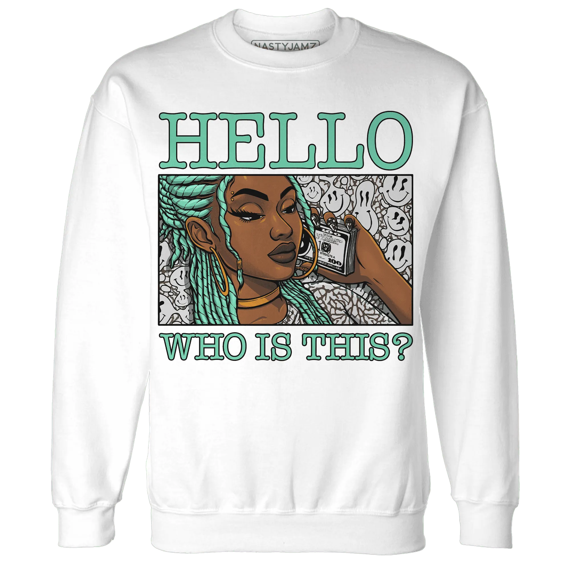 Green-Glow-3s-Sweatshirt-Match-Hello-Girl