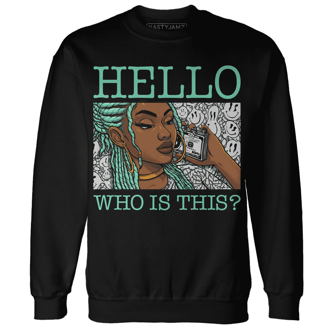 Green-Glow-3s-Sweatshirt-Match-Hello-Girl