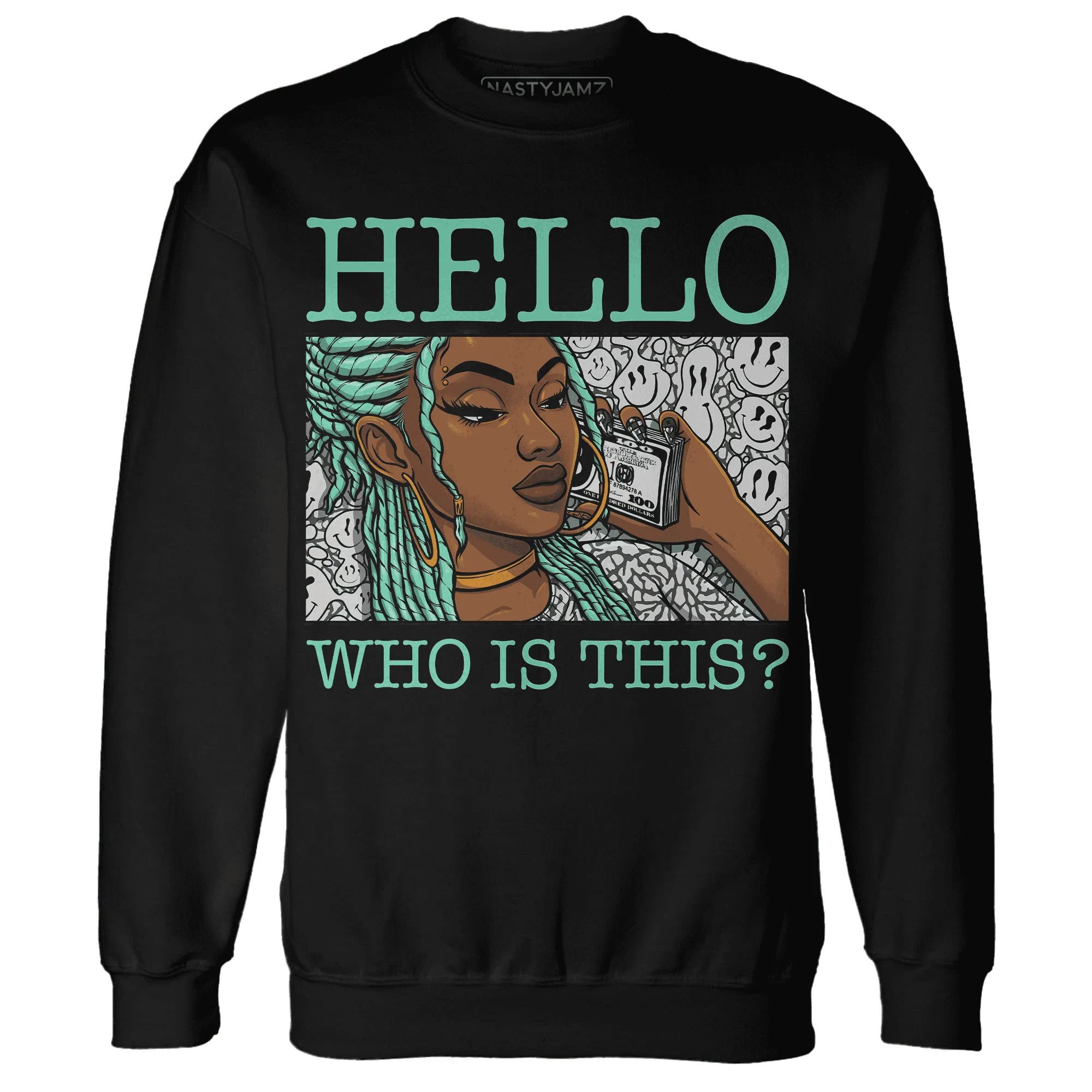 Green-Glow-3s-Sweatshirt-Match-Hello-Girl