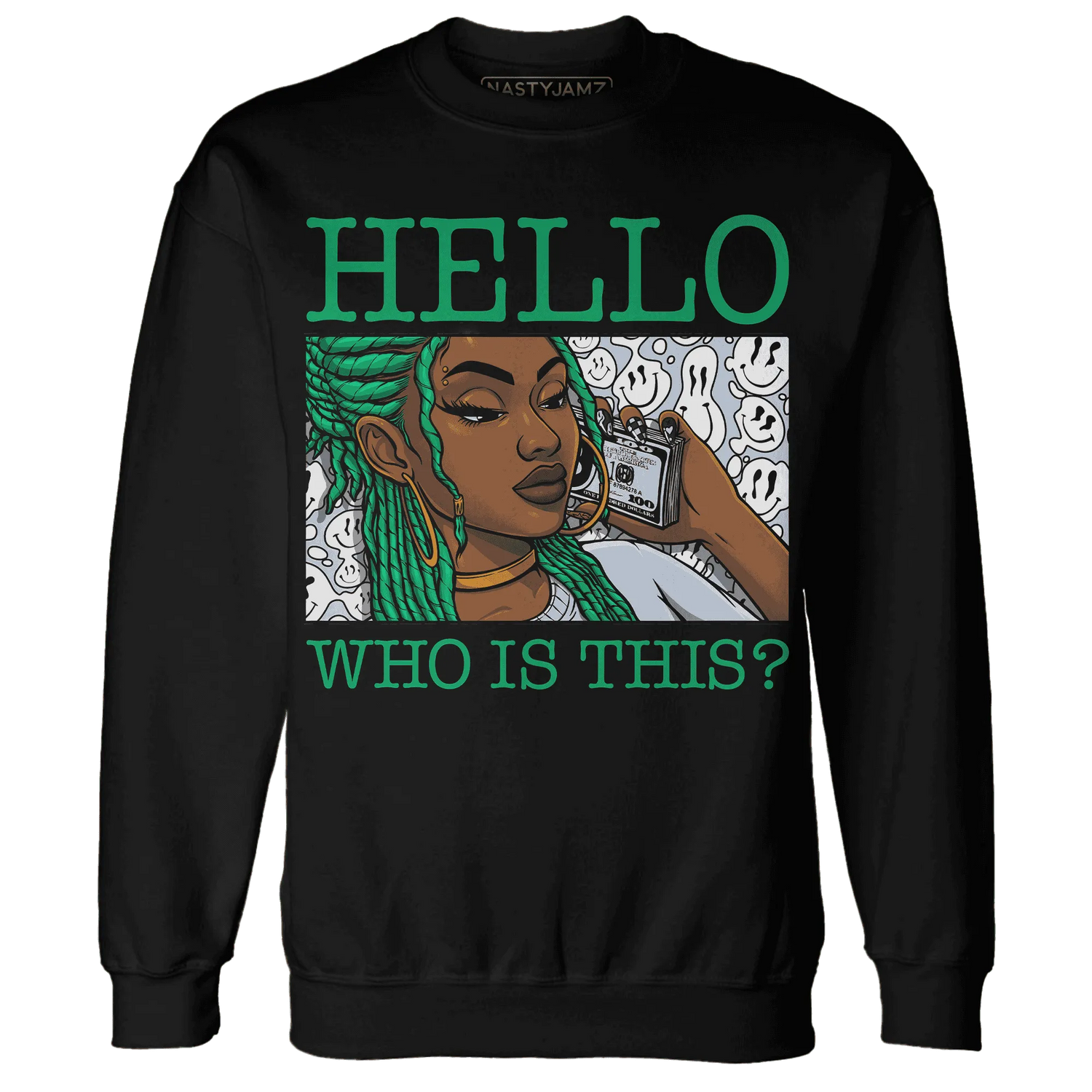 Lucky-Green-5s-Sweatshirt-Match-Hello-Girl