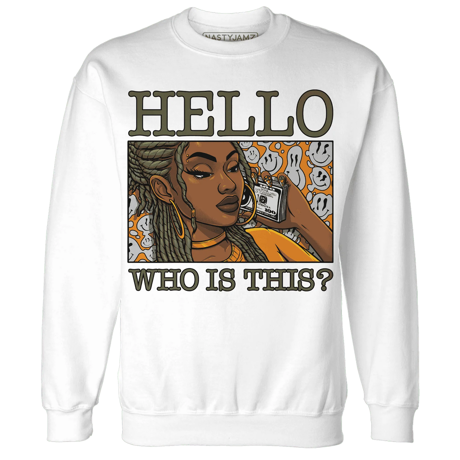 Olive-5s-Sweatshirt-Match-Hello-Girl