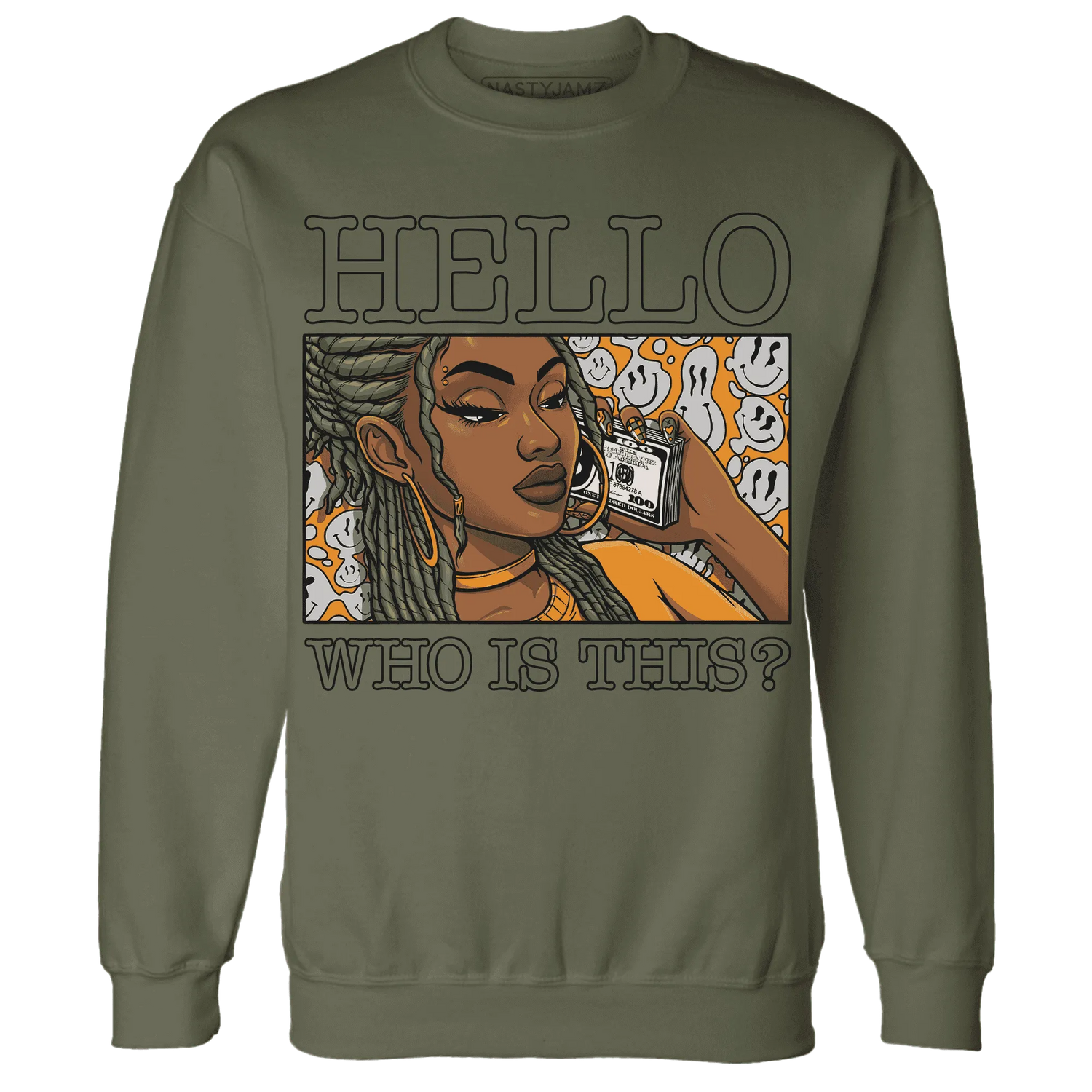 Olive-5s-Sweatshirt-Match-Hello-Girl