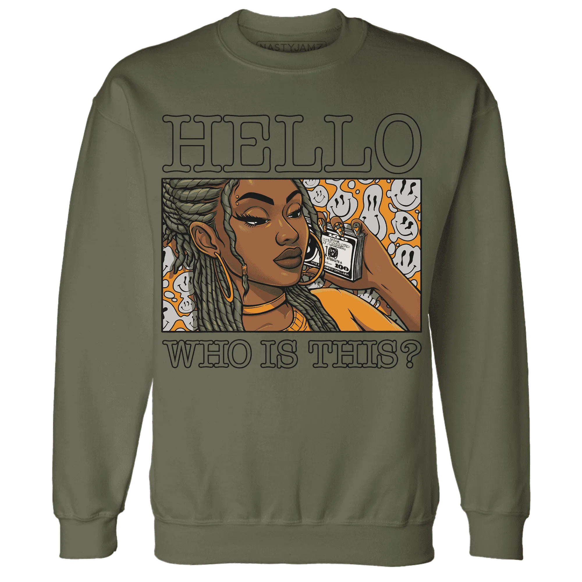 Olive-5s-Sweatshirt-Match-Hello-Girl