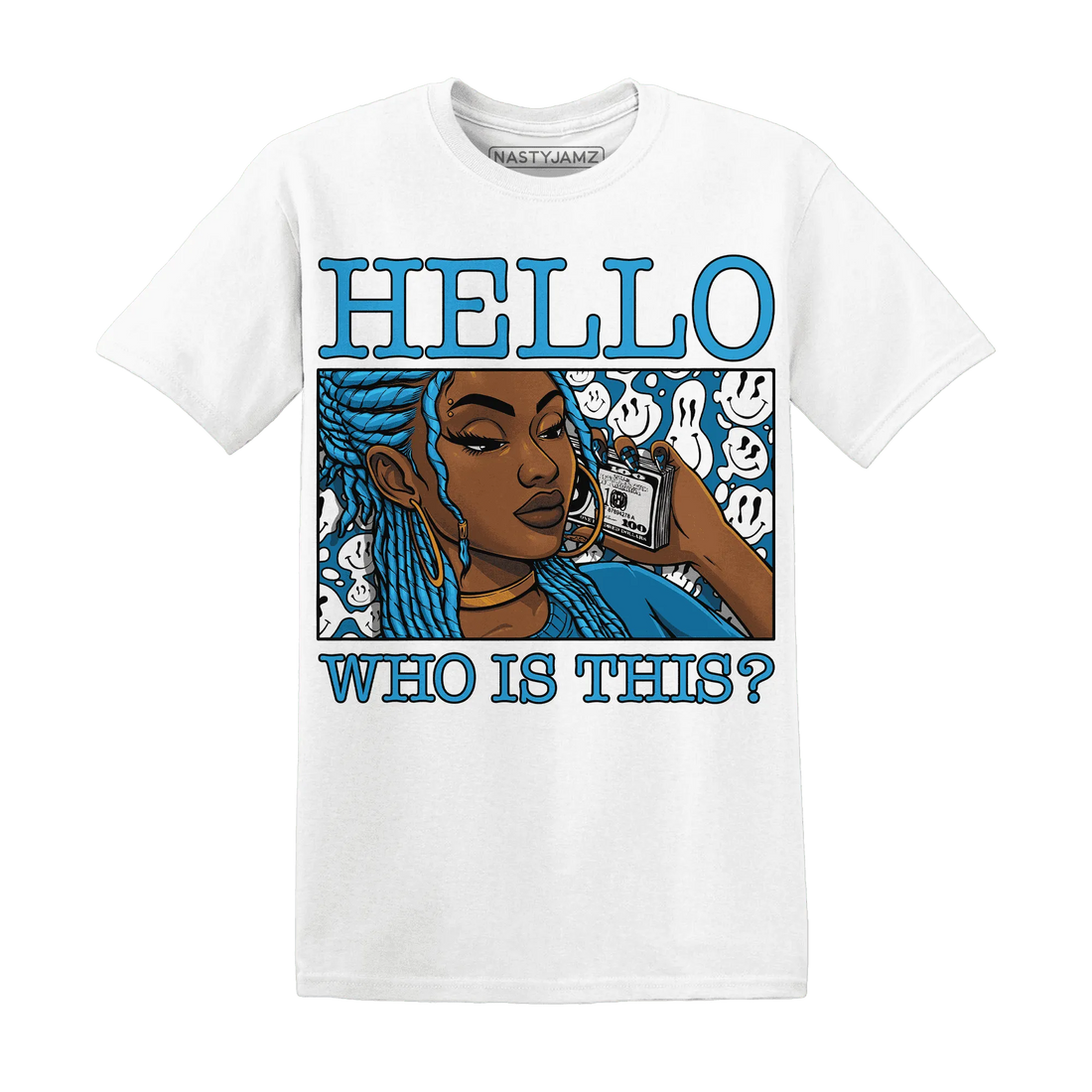 Powder-Blue-9s-T-Shirt-Match-Hello-Girl