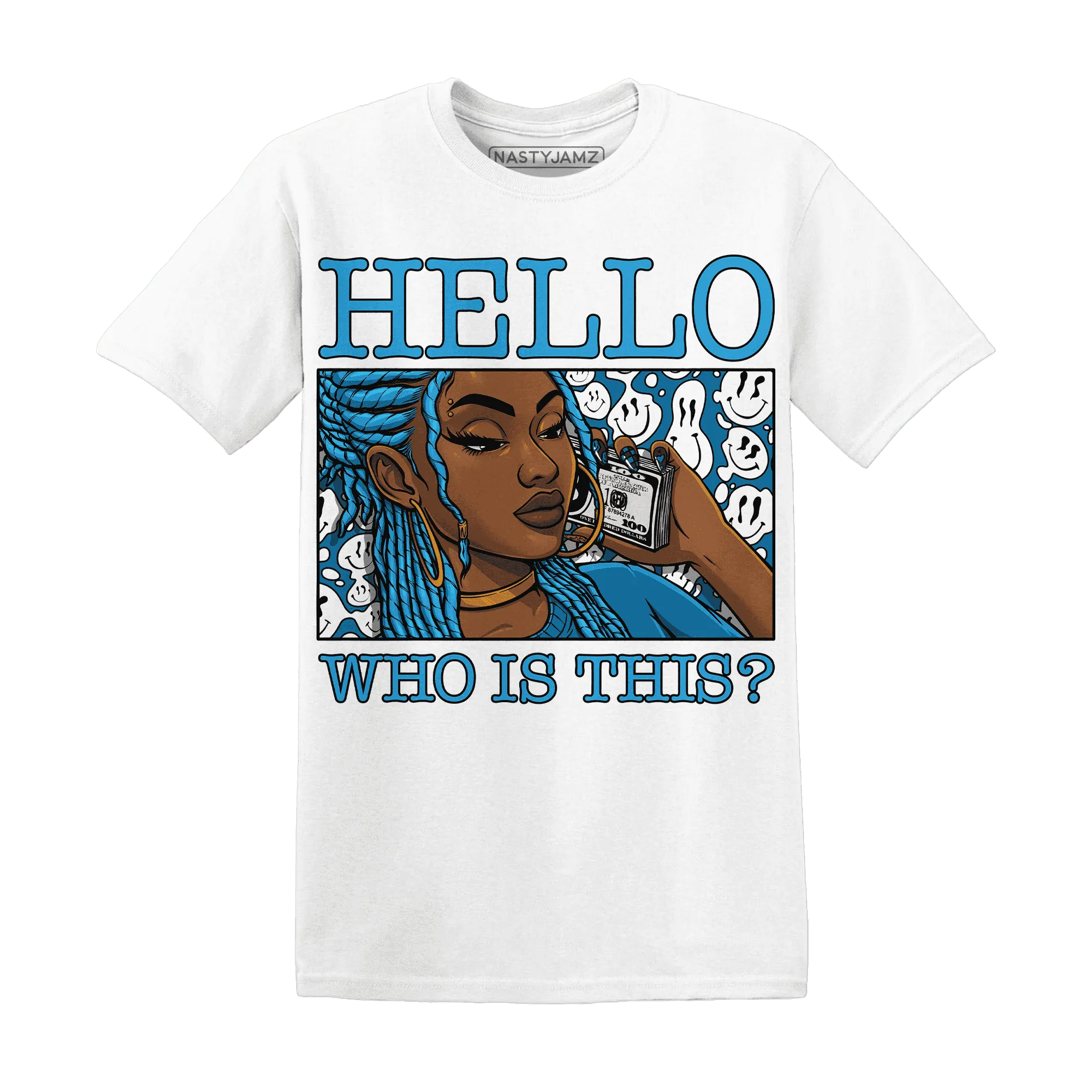 Powder-Blue-9s-T-Shirt-Match-Hello-Girl