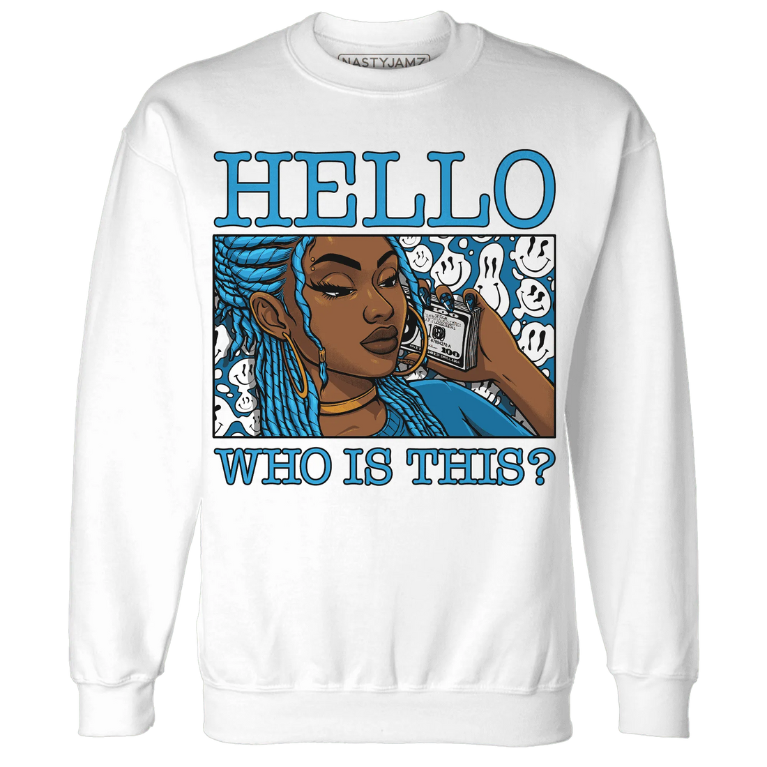 Powder-Blue-9s-Sweatshirt-Match-Hello-Girl
