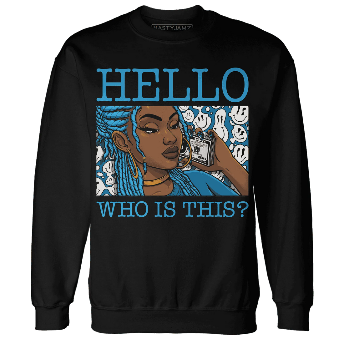 Powder-Blue-9s-Sweatshirt-Match-Hello-Girl