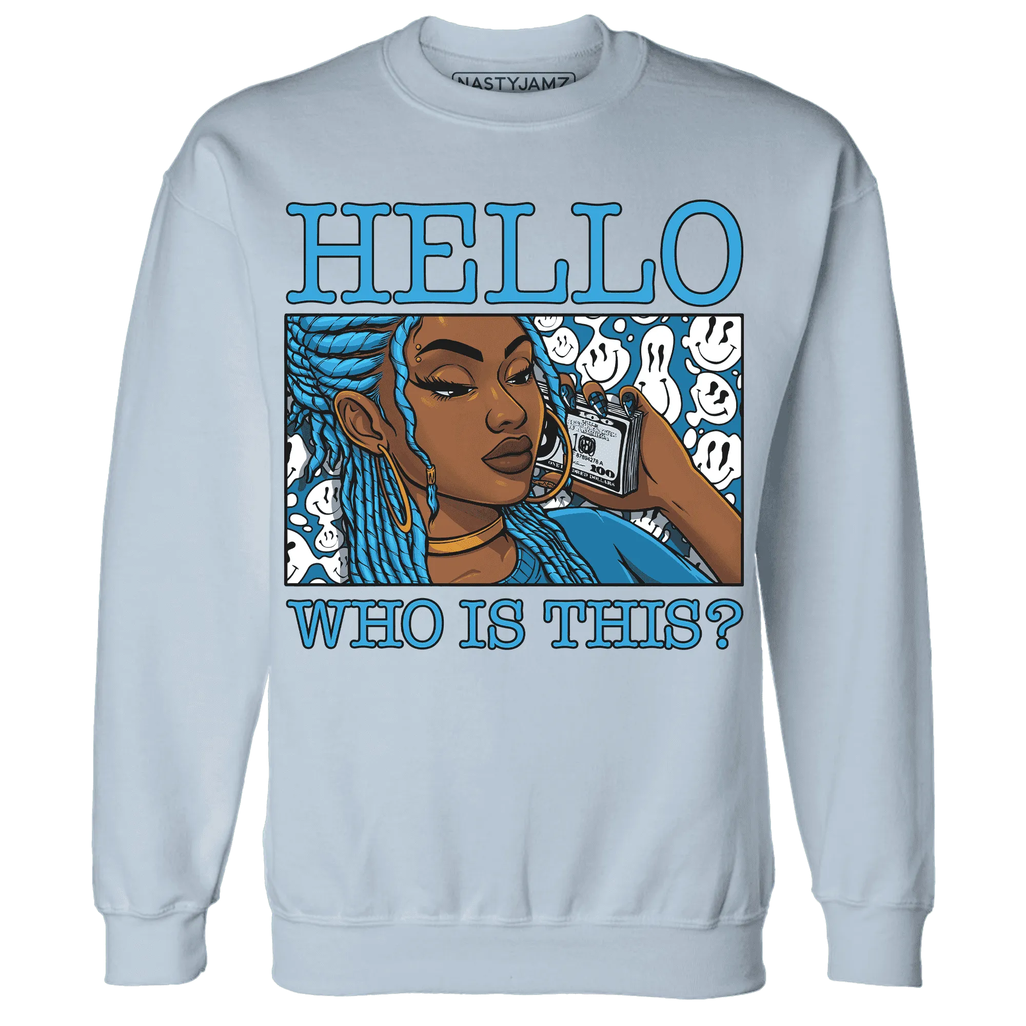 Powder-Blue-9s-Sweatshirt-Match-Hello-Girl