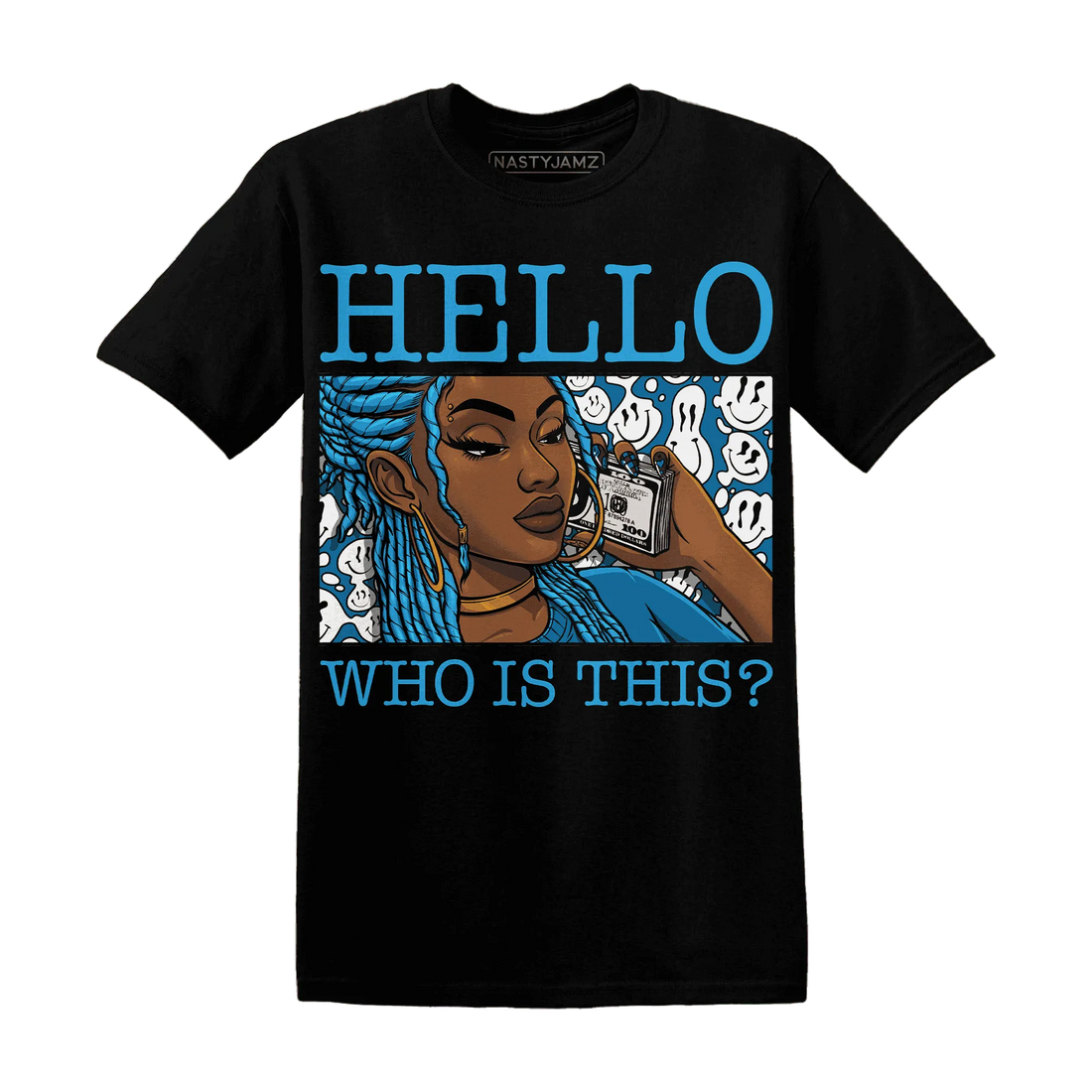 Powder-Blue-9s-T-Shirt-Match-Hello-Girl