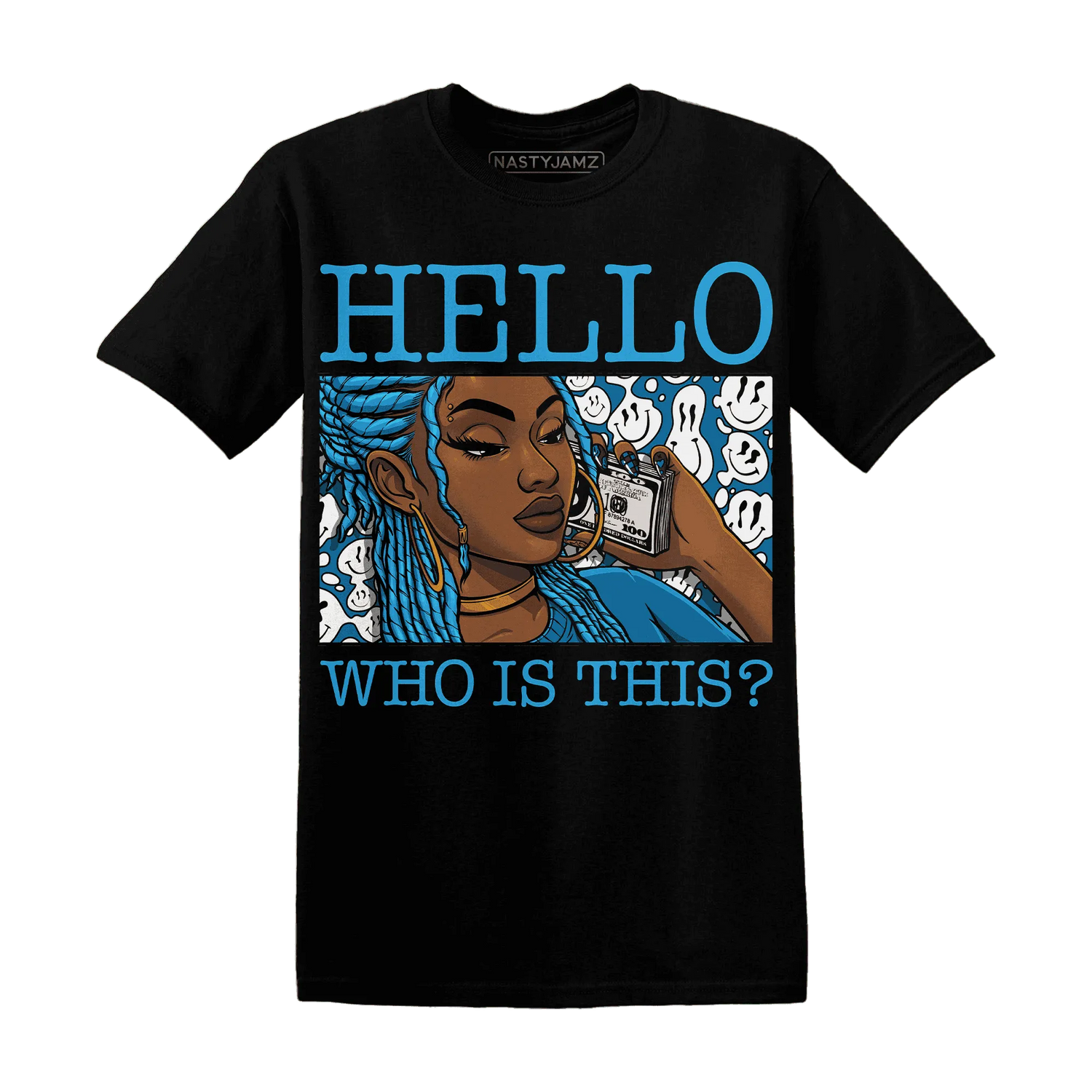 Powder-Blue-9s-T-Shirt-Match-Hello-Girl