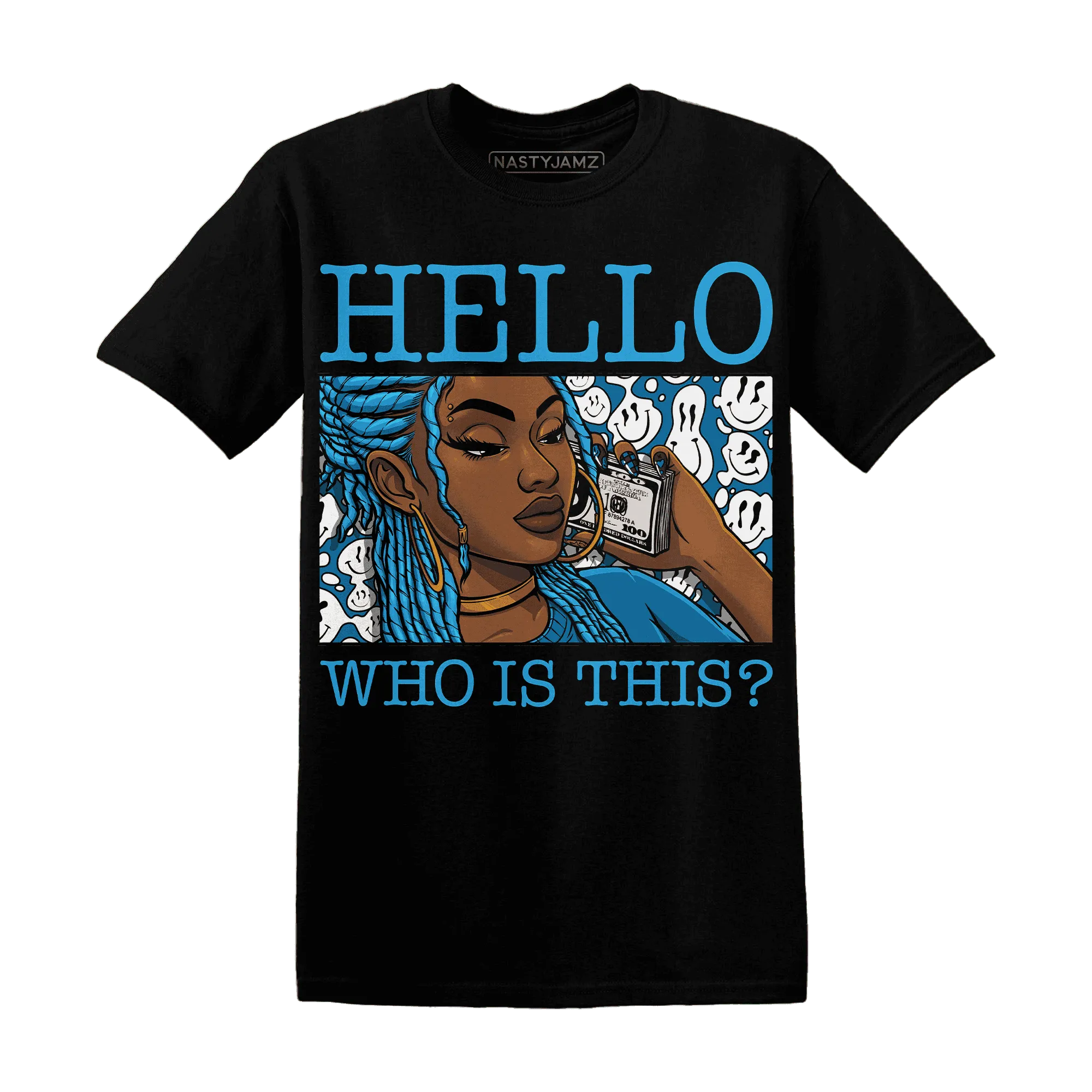 Powder-Blue-9s-T-Shirt-Match-Hello-Girl