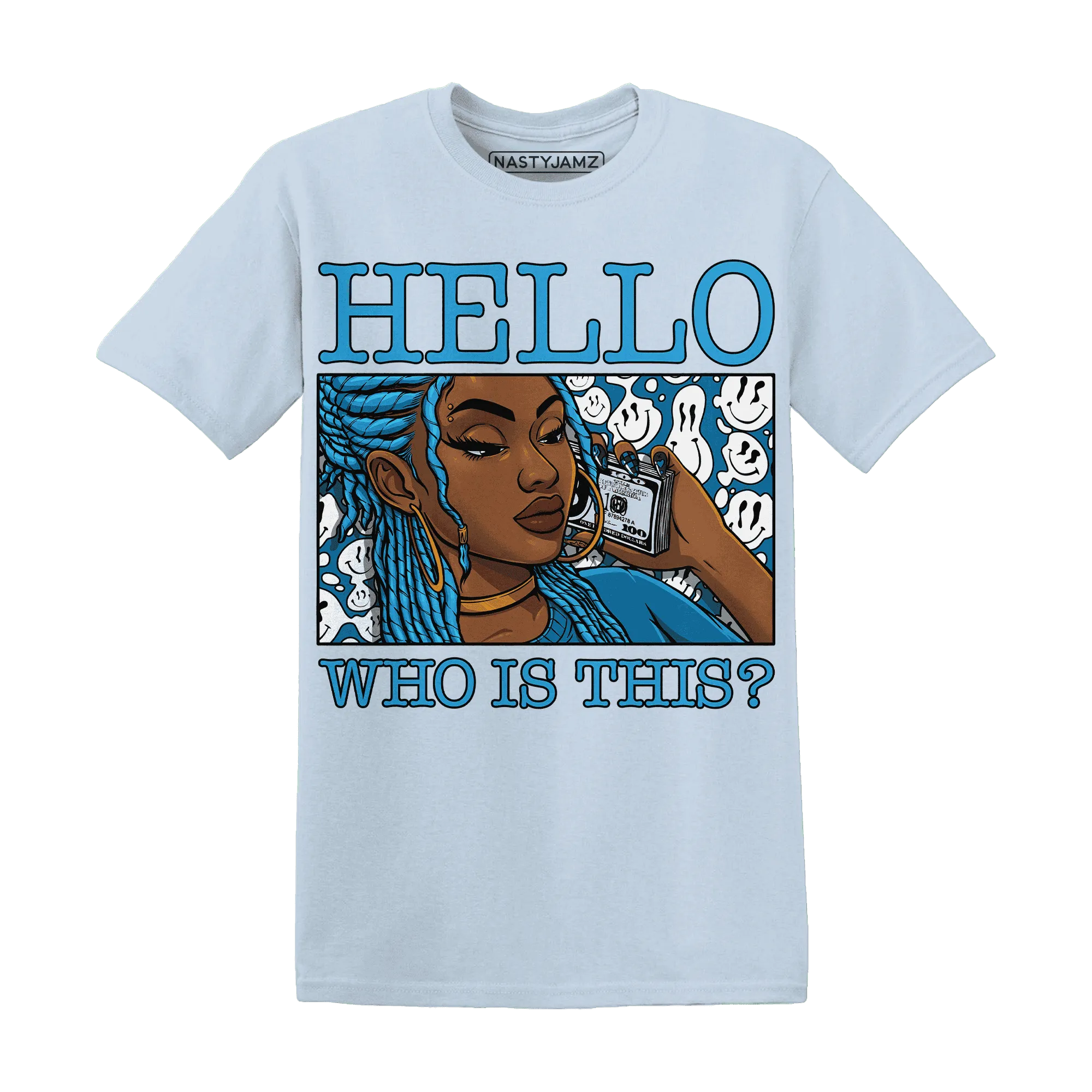 Powder-Blue-9s-T-Shirt-Match-Hello-Girl