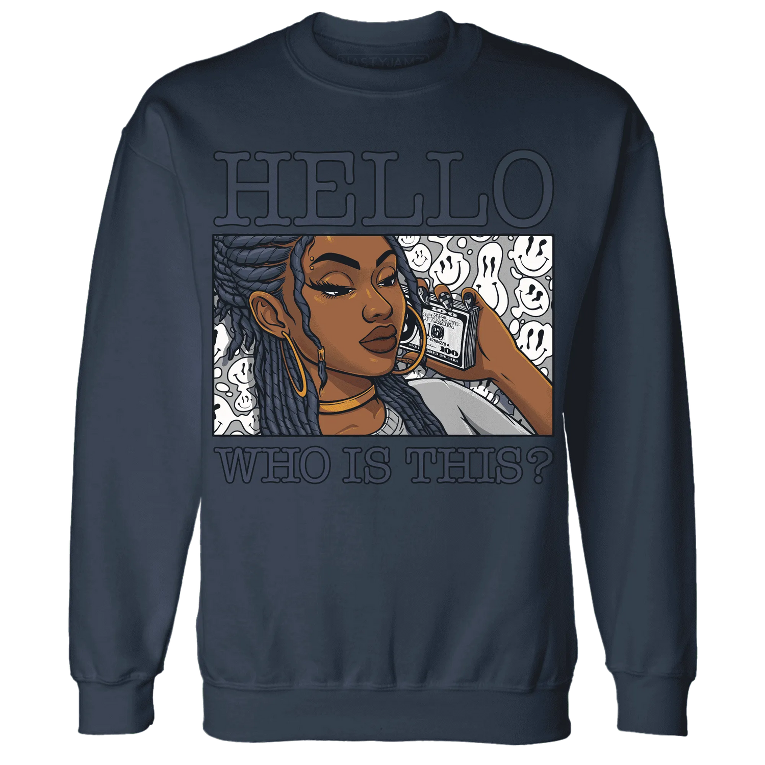 VaporMax-Plus-Midnight-Navy-White-Metallic-Silver-NastyJamz-Sweatshirt-Match-Hello-Girl