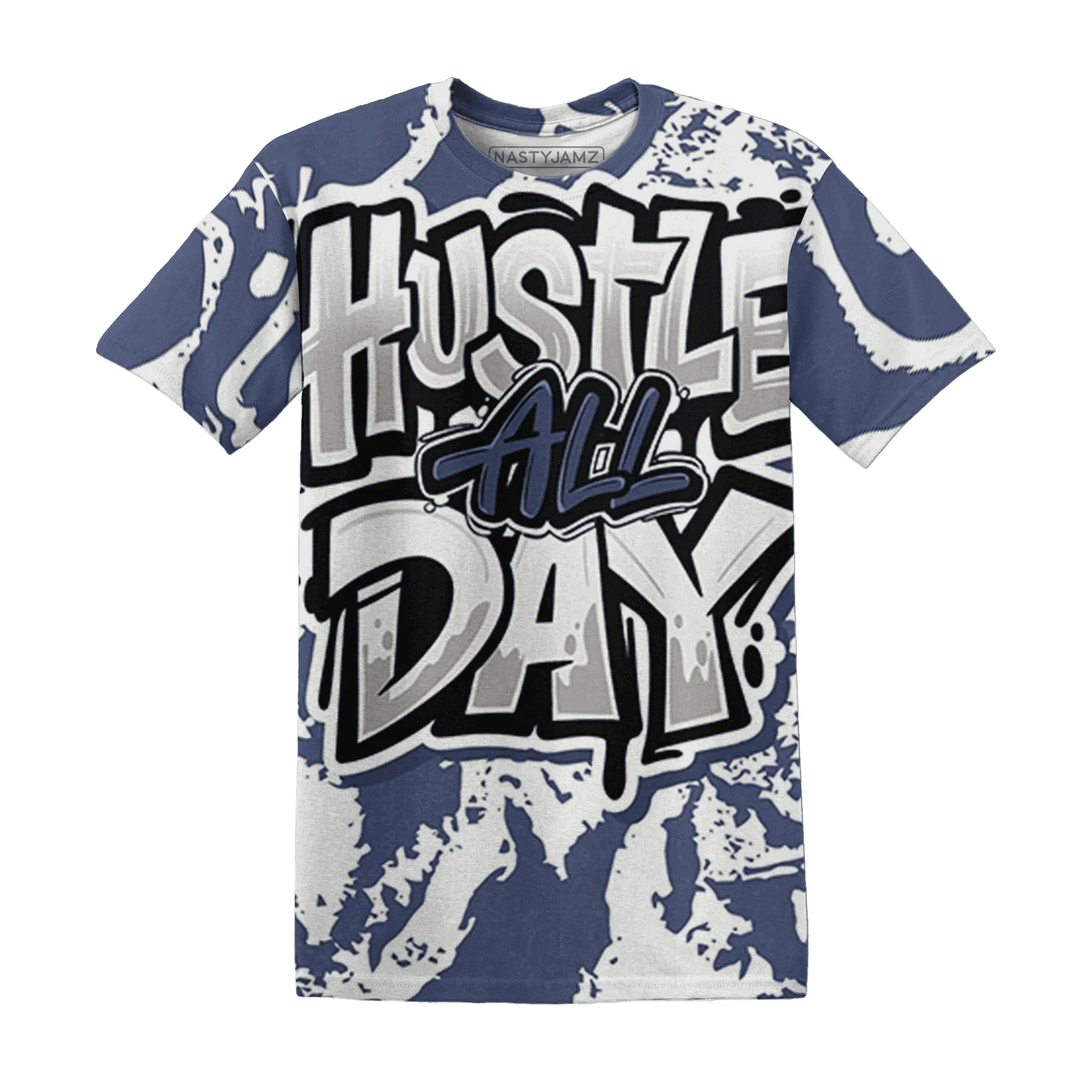 Low-Diffused-Blue-11s-T-Shirt-Match-Hustle-All-Day-3D