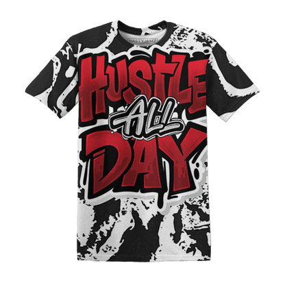 Retro-Red-Taxi-12s-T-Shirt-Match-Hustle-All-Day-3D