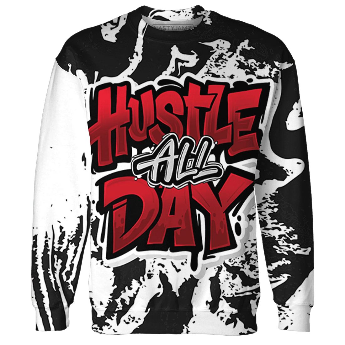Retro-Red-Taxi-12s-Sweatshirt-Match-Hustle-All-Day-3D