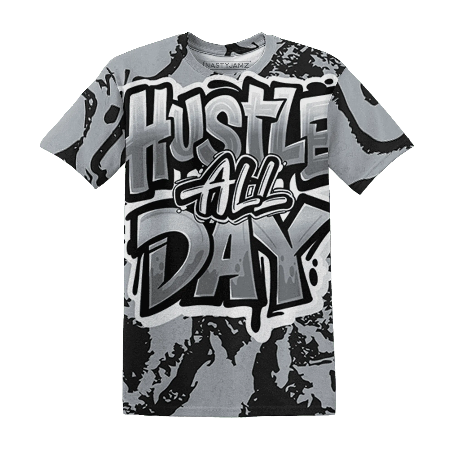 Wolf-Grey-12s-T-Shirt-Match-Hustle-All-Day-3D