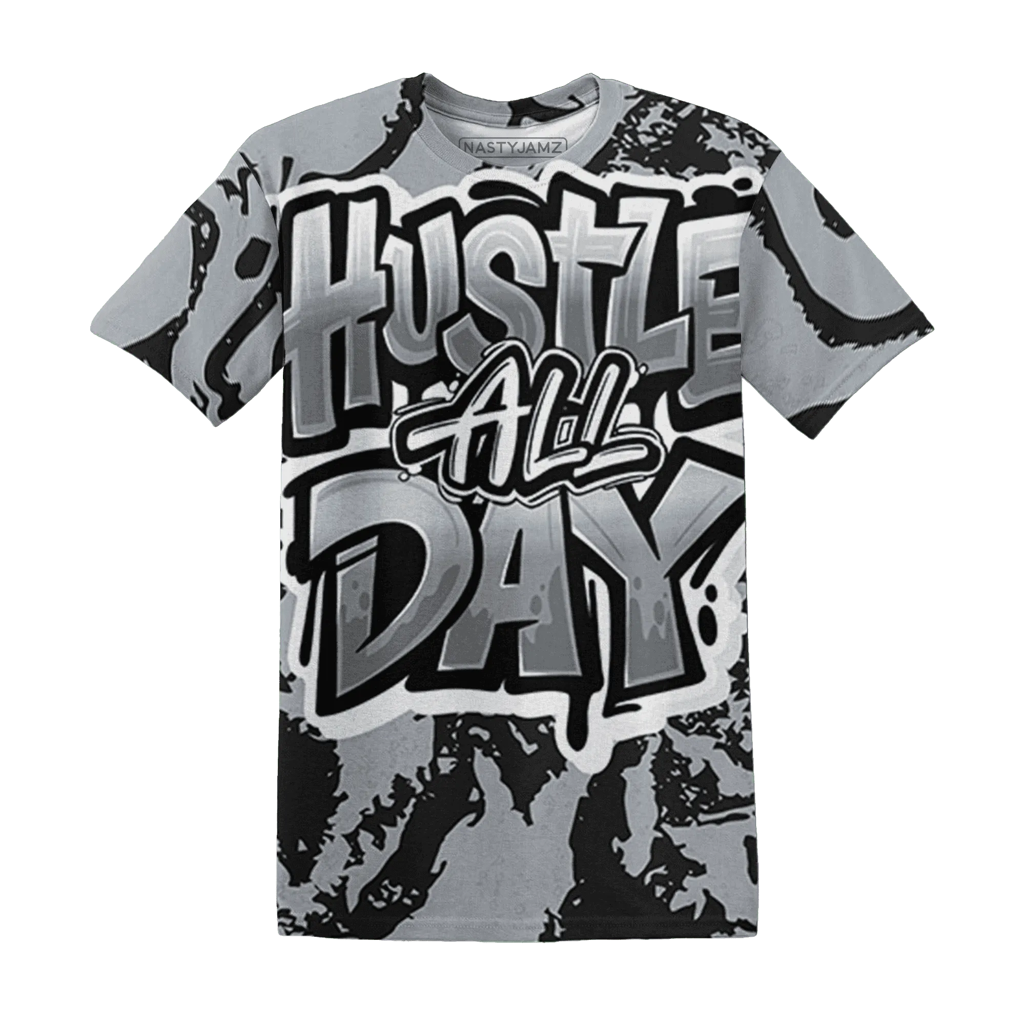 Wolf-Grey-12s-T-Shirt-Match-Hustle-All-Day-3D