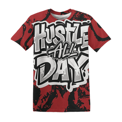 Black-Toe-Reimagined-Red-White-1s-NastyJamz-T-Shirt-Match-Hustle-All-Day-3D