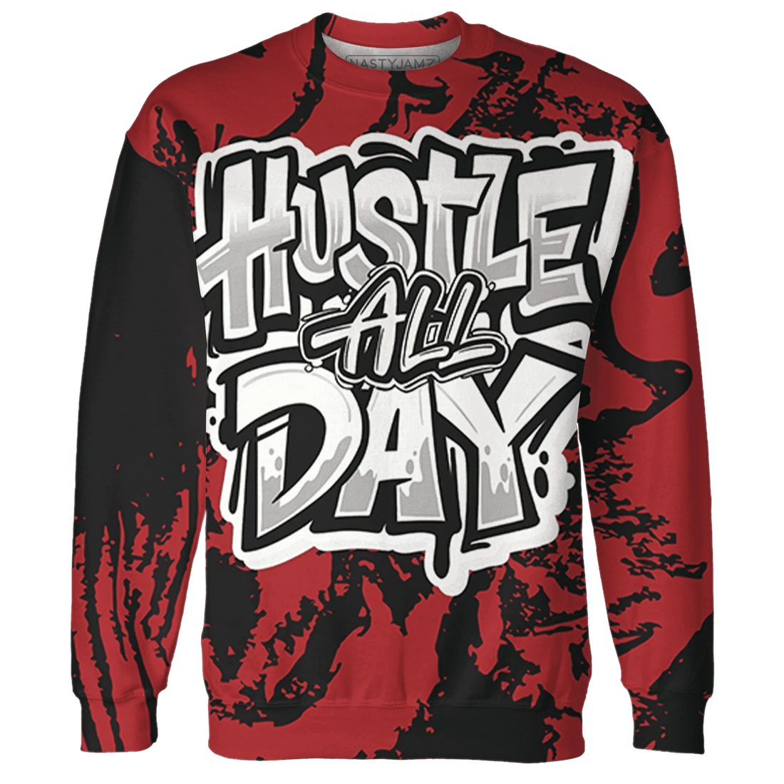 Black-Toe-Reimagined-Red-White-1s-NastyJamz-Sweatshirt-Match-Hustle-All-Day-3D