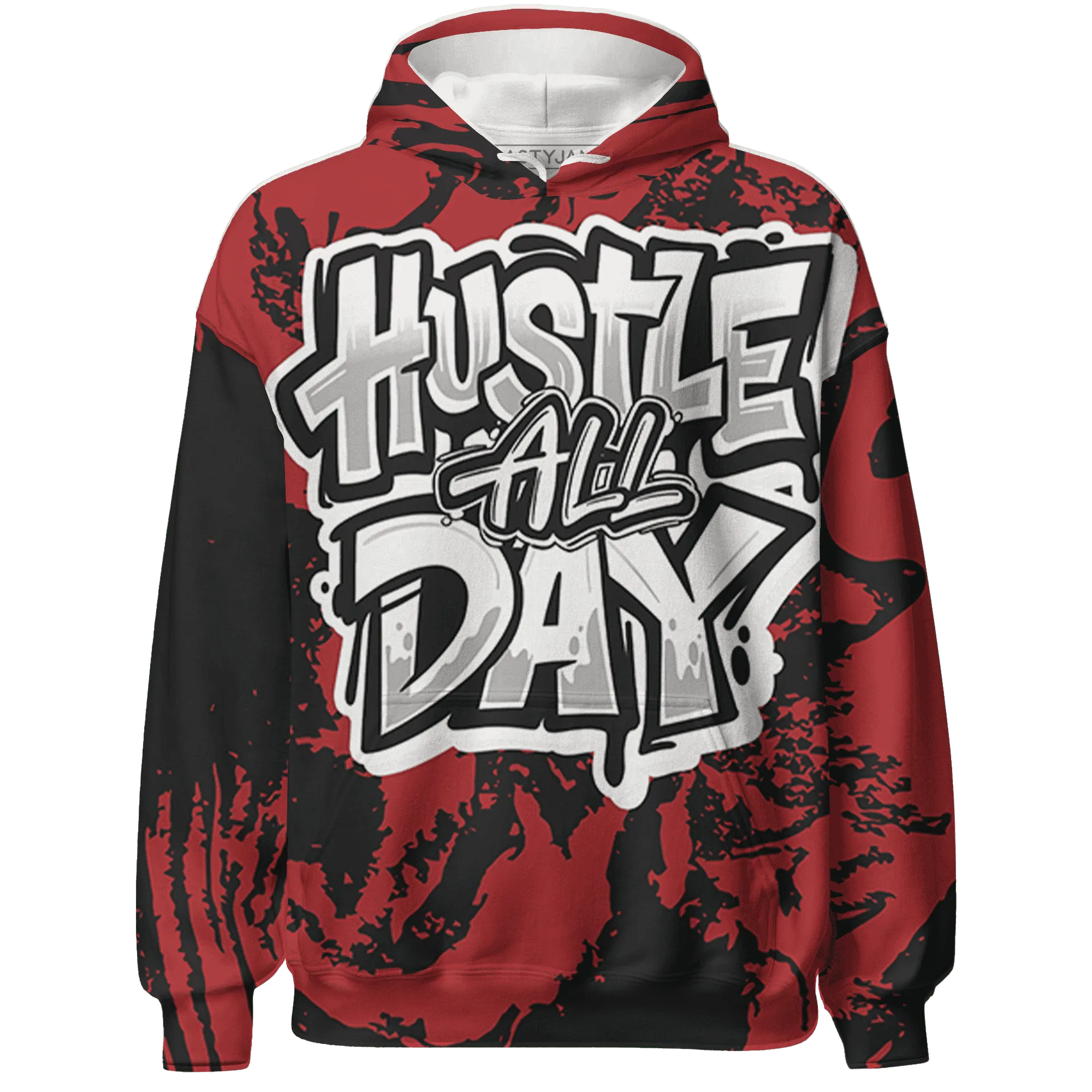 Black-Toe-Reimagined-Red-White-1s-NastyJamz-Hoodie-Match-Hustle-All-Day-3D