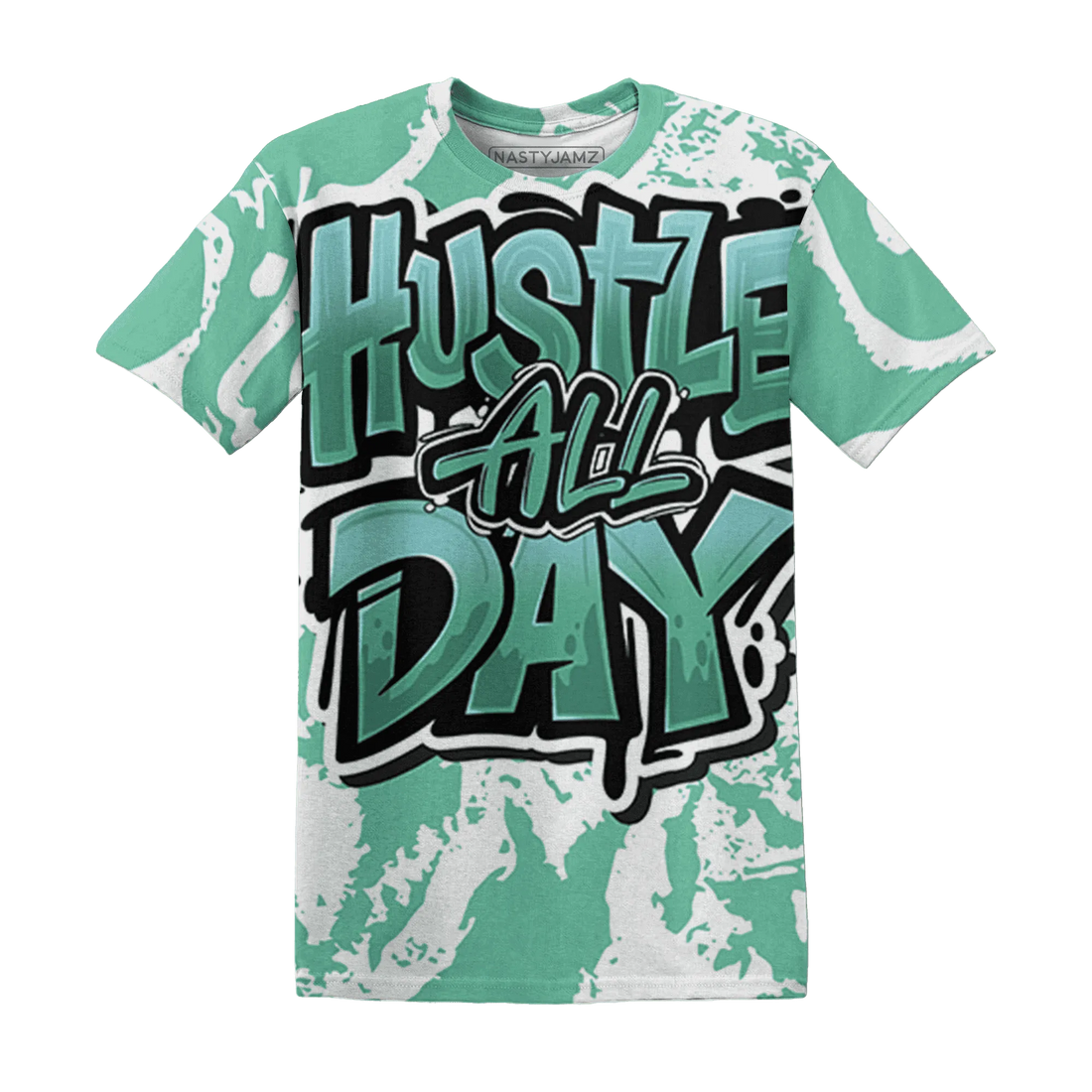 High-OG-Green-Glow-1s-T-Shirt-Match-Hustle-All-Day-3D