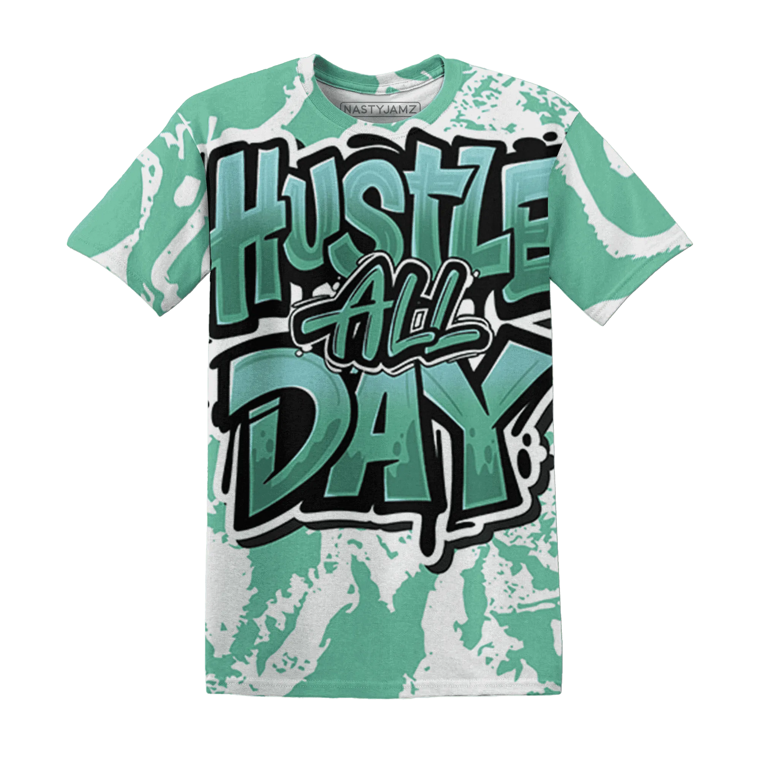 High-OG-Green-Glow-1s-T-Shirt-Match-Hustle-All-Day-3D