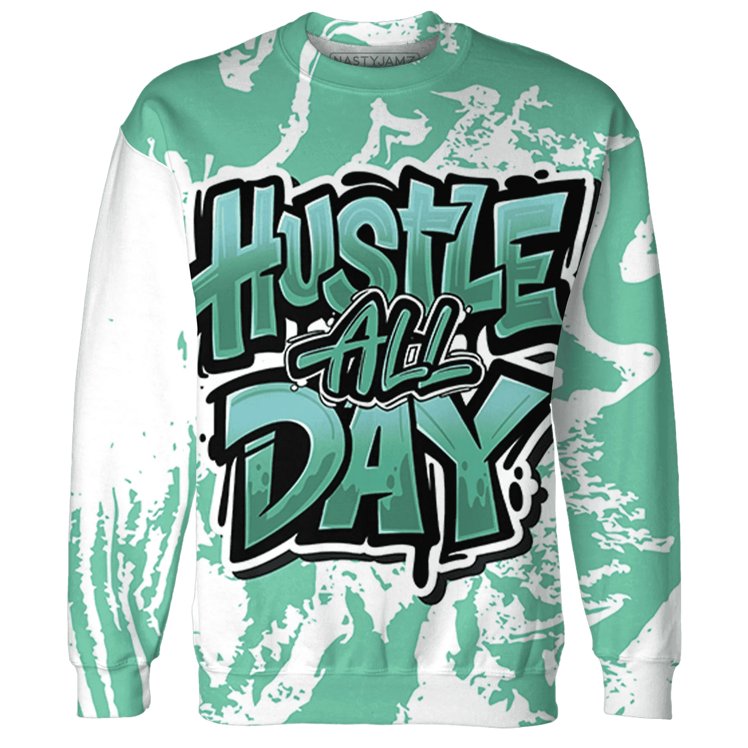 High-OG-Green-Glow-1s-Sweatshirt-Match-Hustle-All-Day-3D