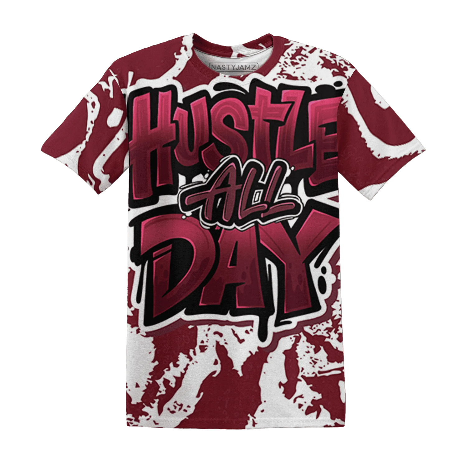 High-White-Team-Red-1s-T-Shirt-Match-Hustle-All-Day-3D