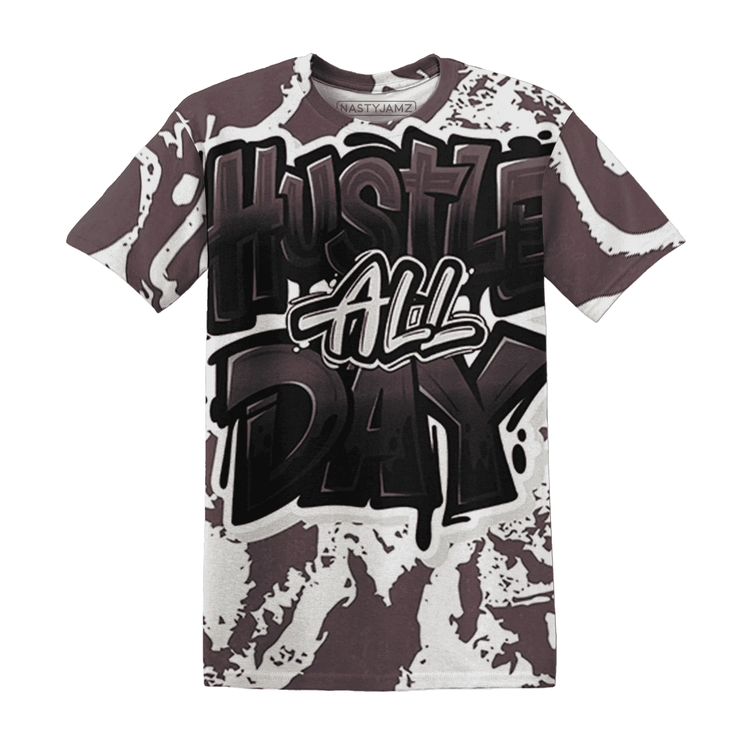Burgundy-Crush-3s-T-Shirt-Match-Hustle-All-Day-3D