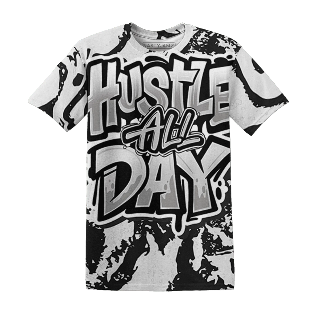 White-Thunder-4s-T-Shirt-Match-Hustle-All-Day-3D