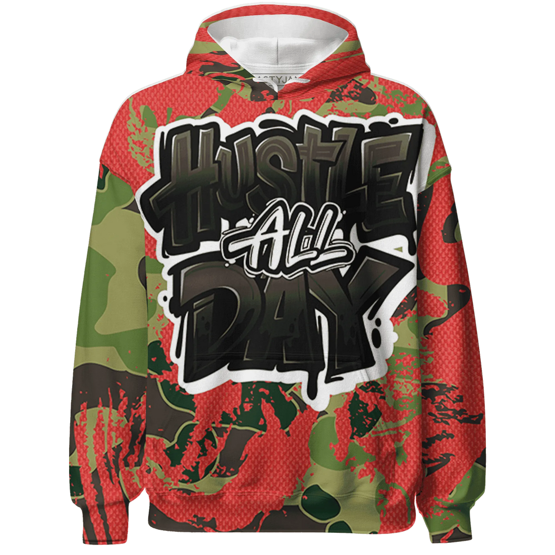AM-90-Dark-Sage-Solar-Red-NastyJamz-Hoodie-Match-Hustle-All-Day-3D