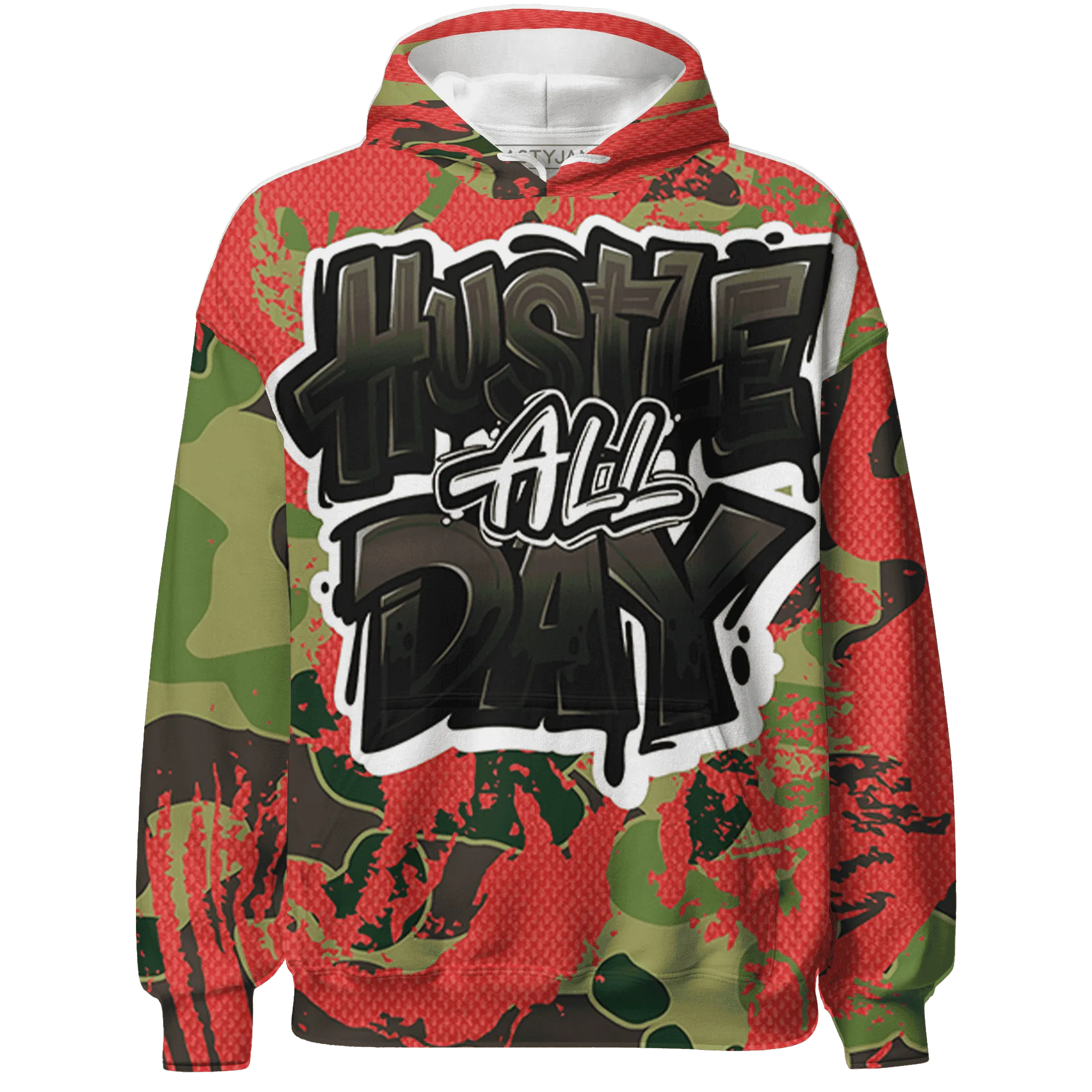 AM-90-Dark-Sage-Solar-Red-NastyJamz-Hoodie-Match-Hustle-All-Day-3D
