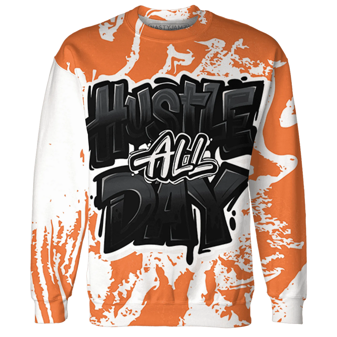 AM-TW-White-Orange-Sweatshirt-Match-Hustle-All-Day-3D