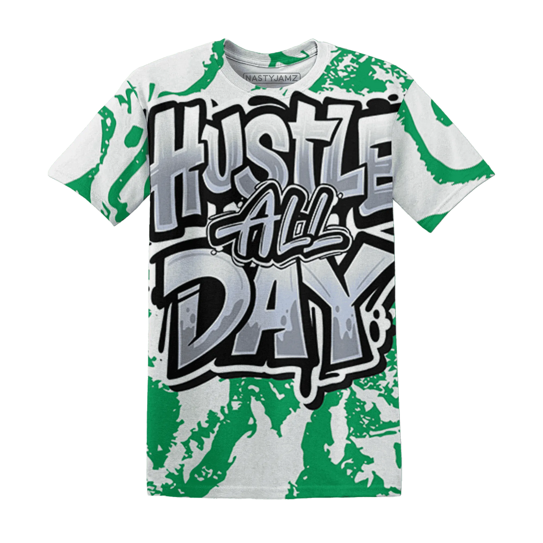 Lucky-Green-5s-T-Shirt-Match-Hustle-All-Day-3D