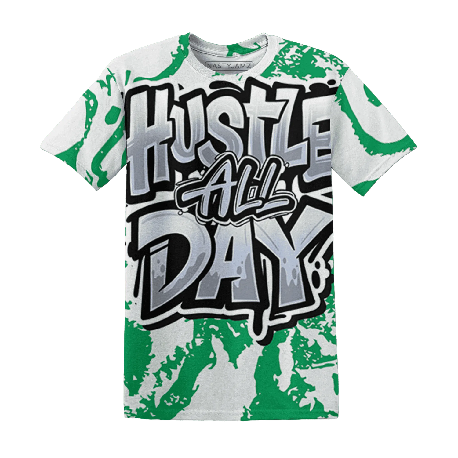 Lucky-Green-5s-T-Shirt-Match-Hustle-All-Day-3D