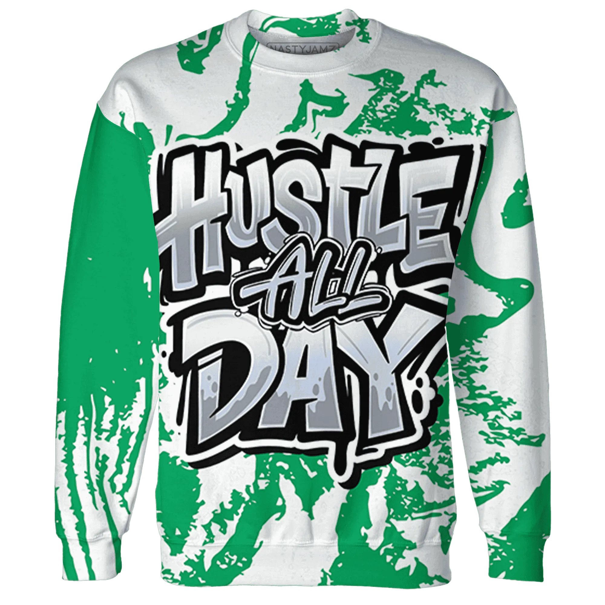 Lucky-Green-5s-Sweatshirt-Match-Hustle-All-Day-3D