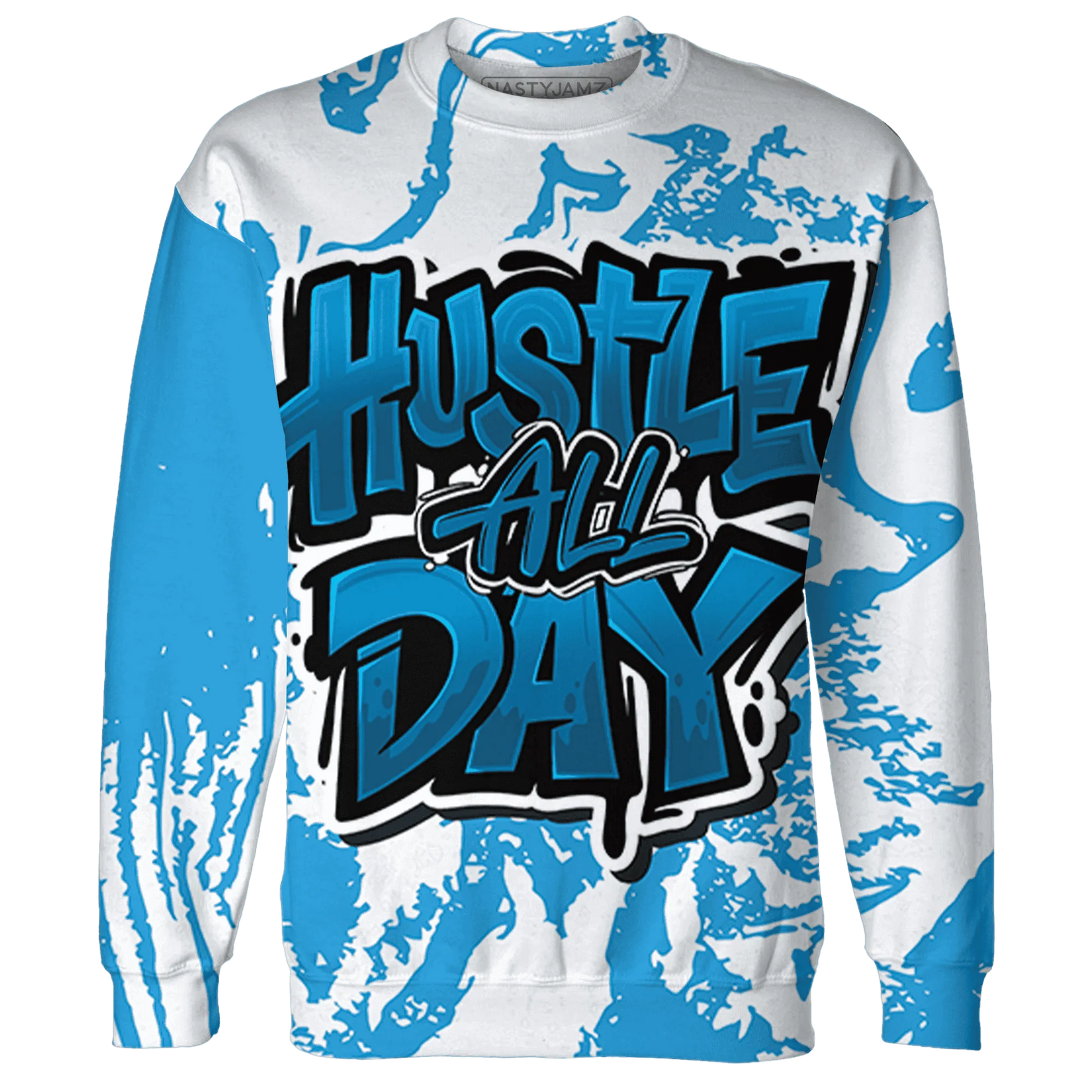 Powder-Blue-9s-Sweatshirt-Match-Hustle-All-Day-3D