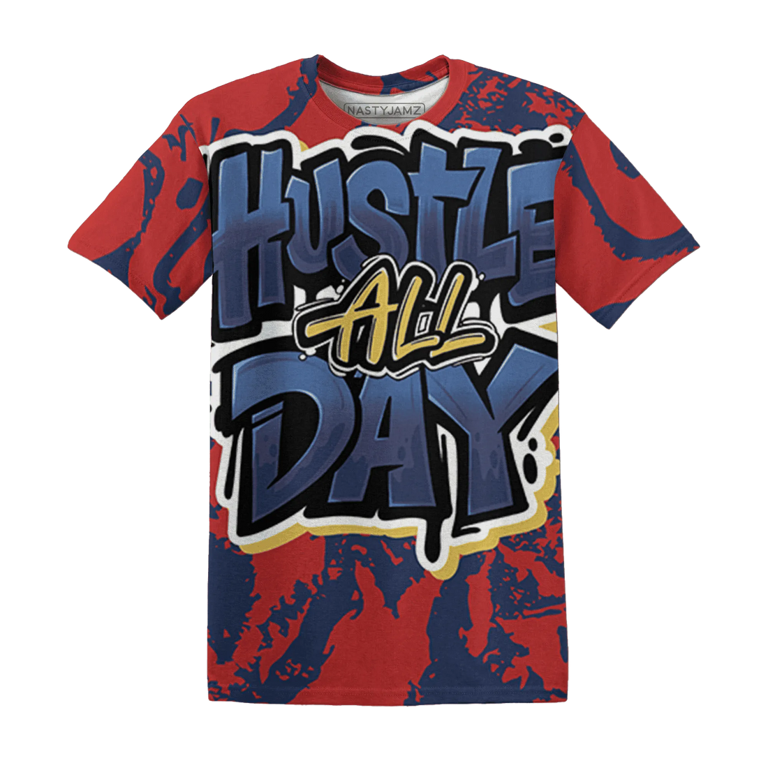 VaporMax-Air-Plus-Midnight-Navy-Gold-Black-T-Shirt-Match-Hustle-All-Day-3D